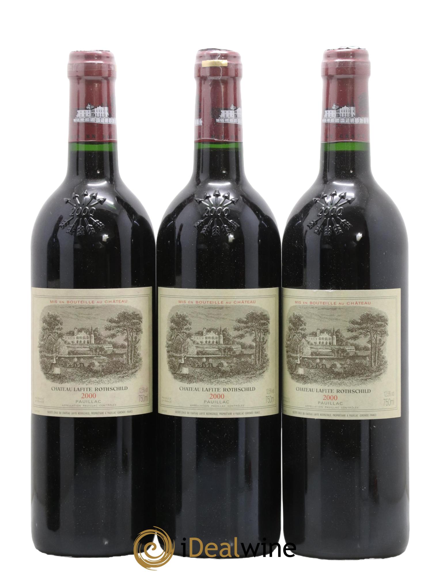 Château Lafite Rothschild 1er Grand Cru Classé 2000 - Lot de 3 bouteilles - 0