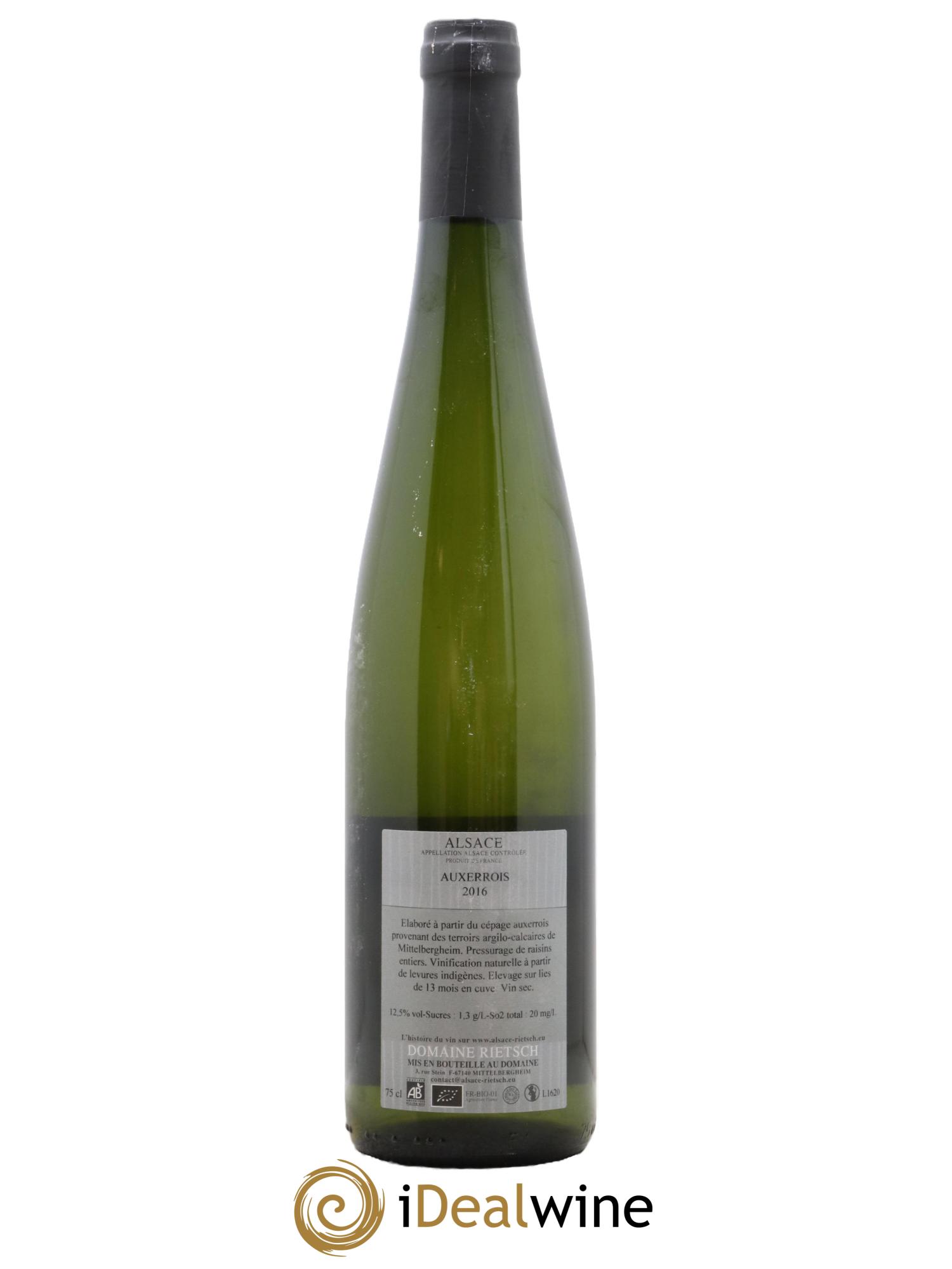 Alsace Entre Chien et Loup Rietsch Pinot Auxerrois 2016 - Lot de 1 bouteille - 1