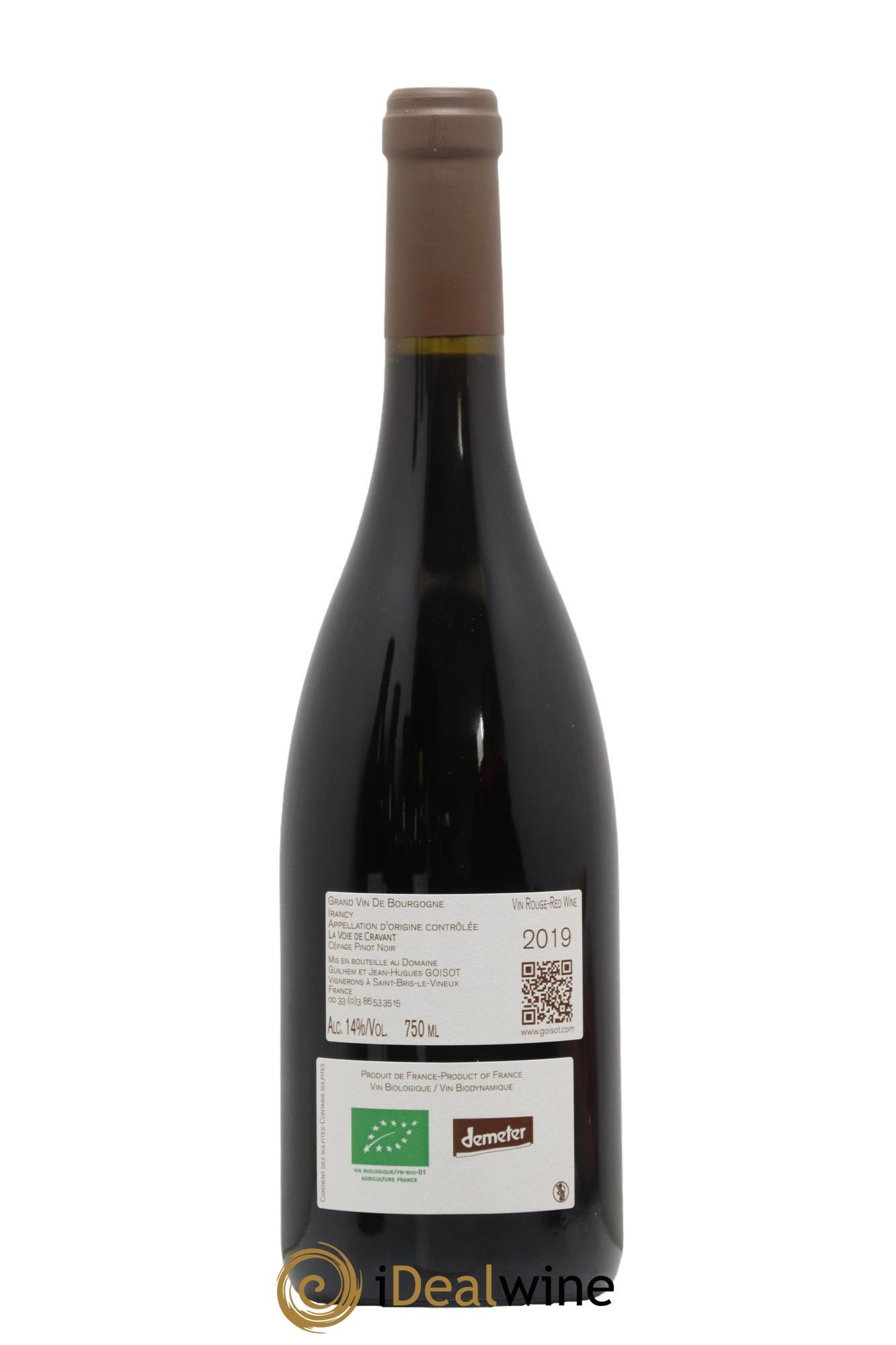 Irancy La Voie de Cravant Goisot 2019 - Lot de 1 bouteille - 1