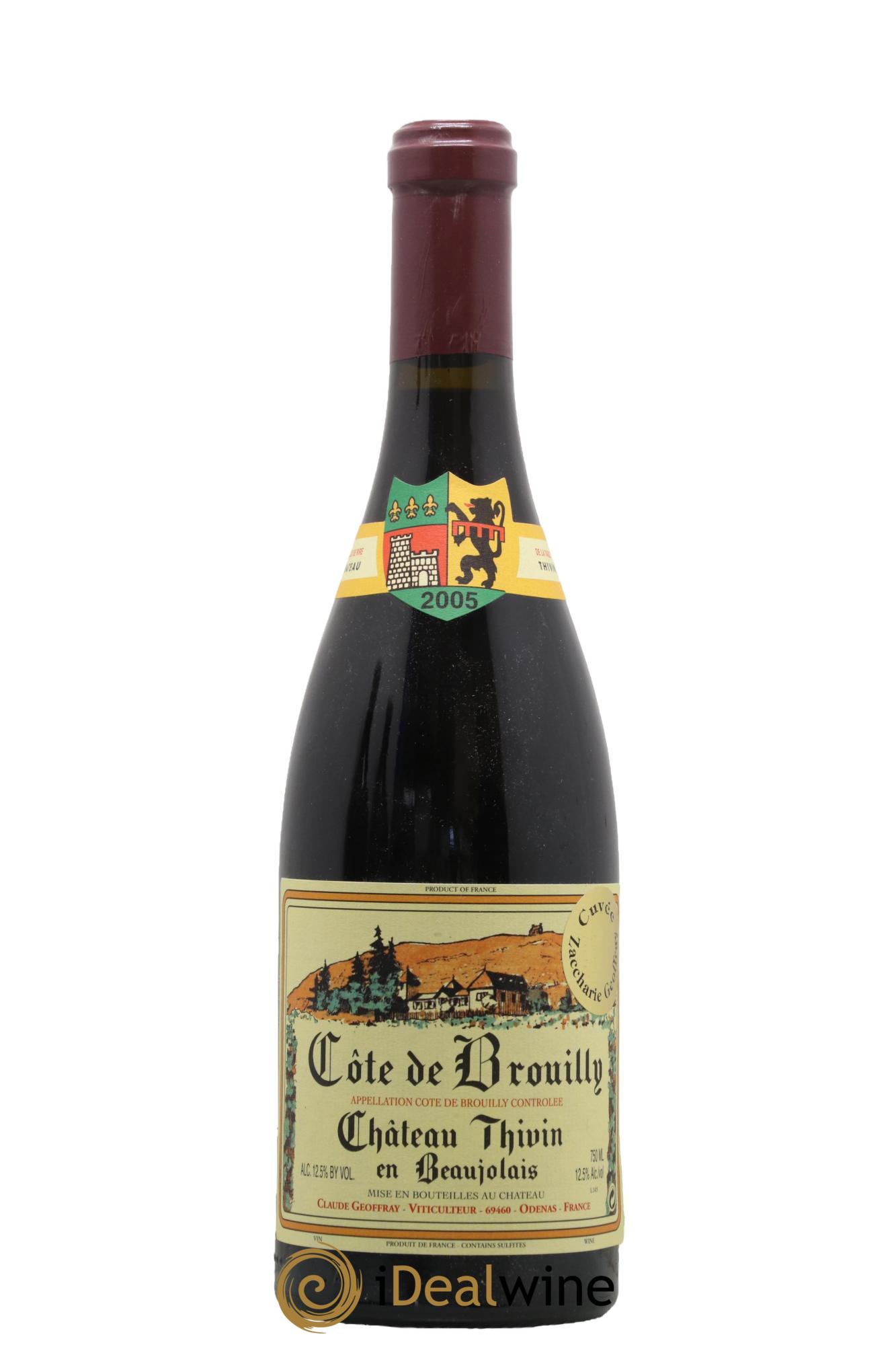 Côte de Brouilly Cuvée Zaccharie Château Thivin 2005 - Posten von 1 Flasche - 0