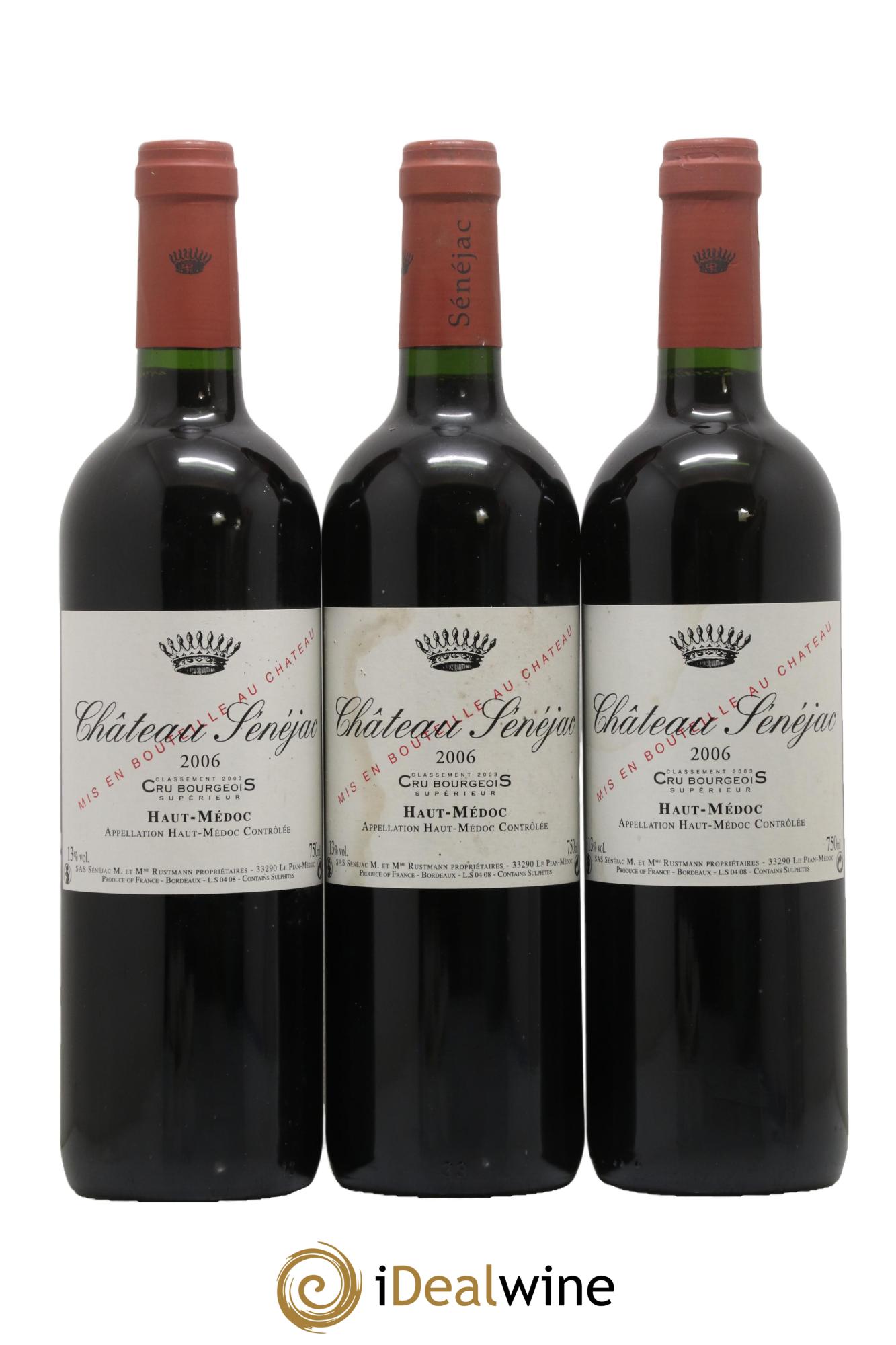 Château Sénejac Cru Bourgeois 2006 - Lotto di 3 bottiglie - 0