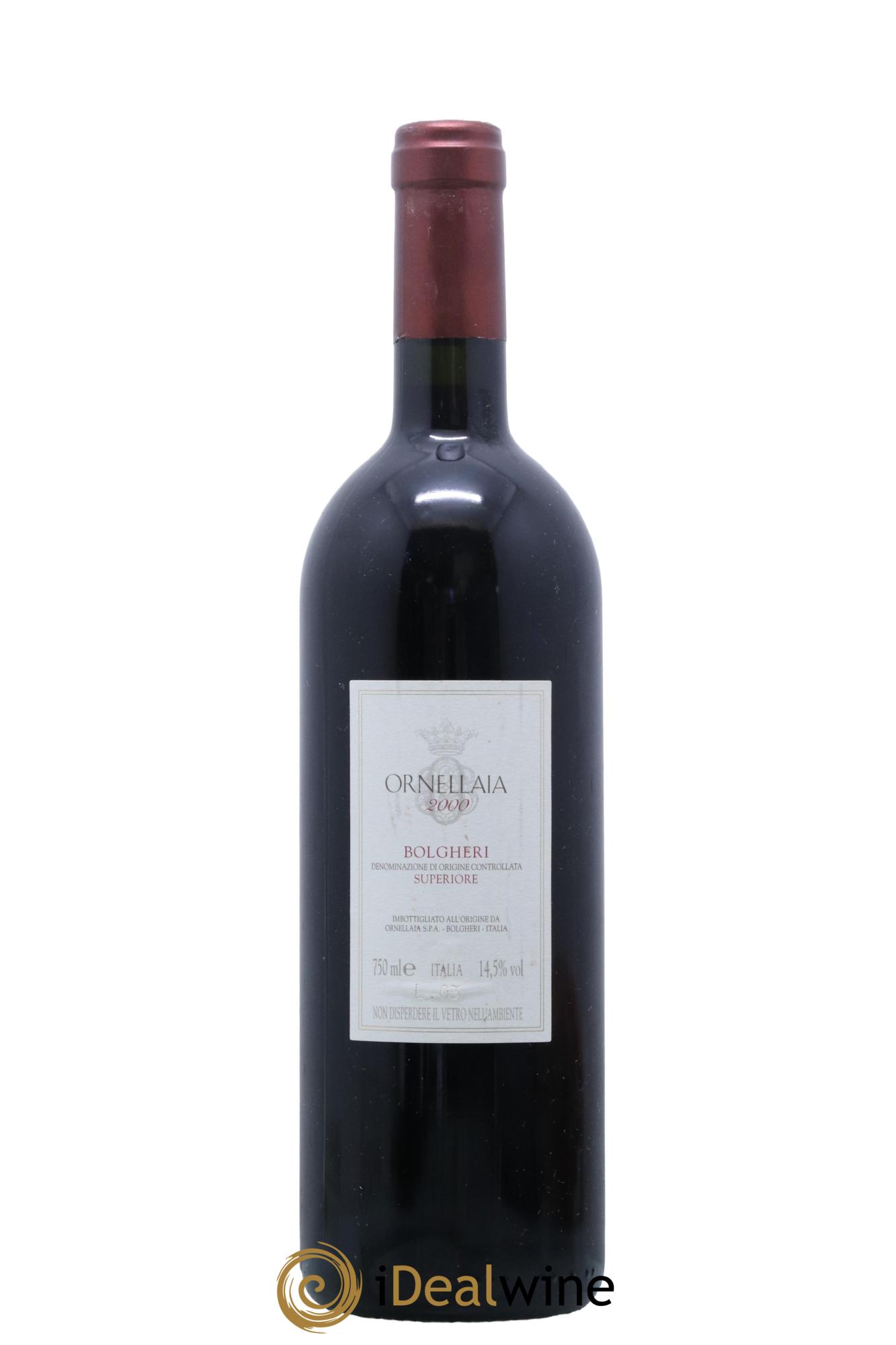 Bolgheri  DOC Superiore Ornellaia Tenuta Dell'Ornellaia - Frescobaldi  2000 - Posten von 1 Flasche - 1