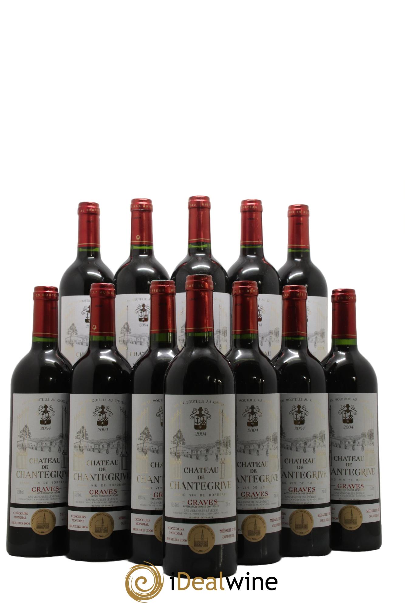 Château de Chantegrive 2004 - Lot of 12 bottles - 0