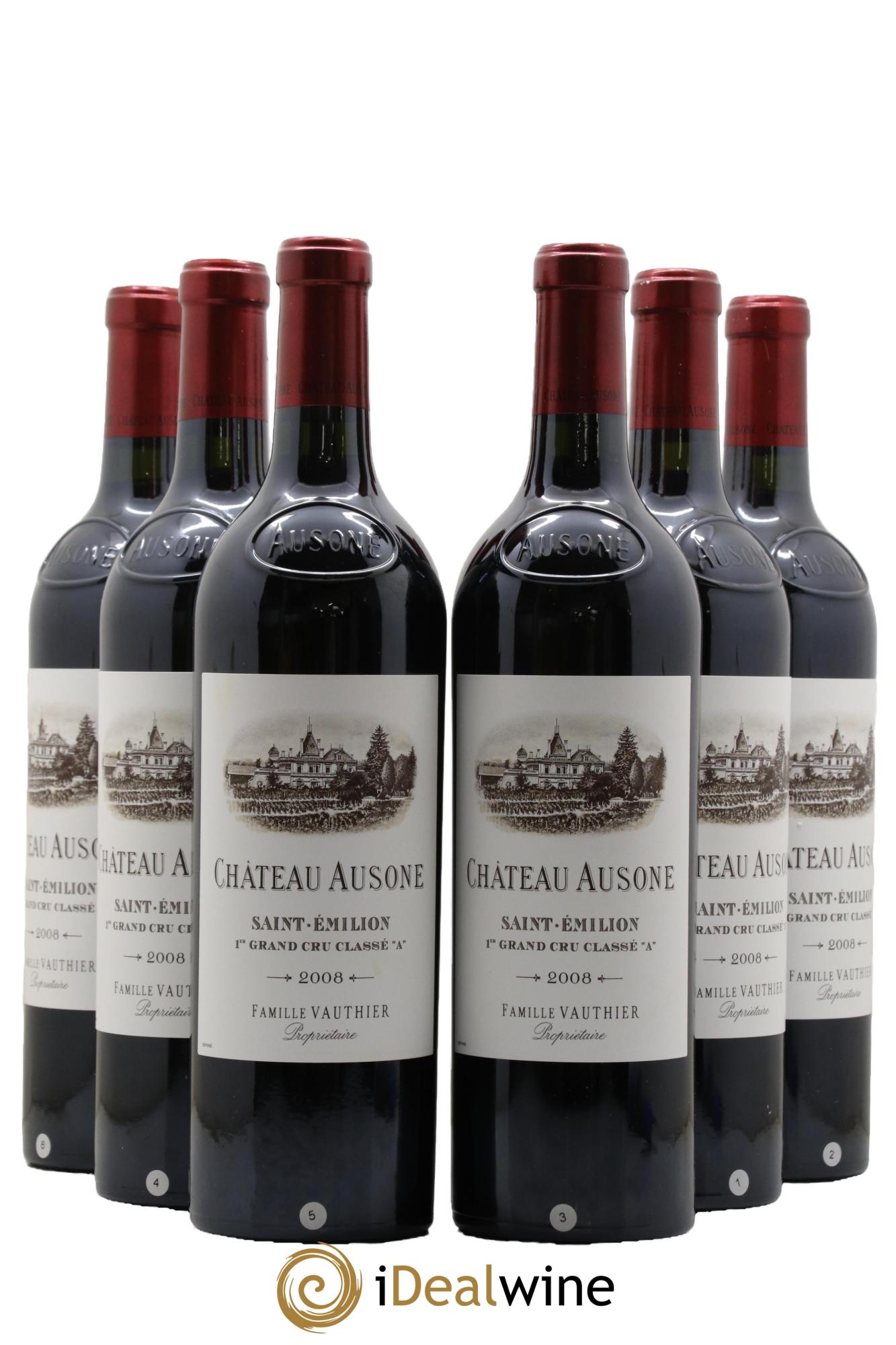 Château Ausone 1er Grand Cru Classé A 2008 - Lotto di 6 bottiglie - 0