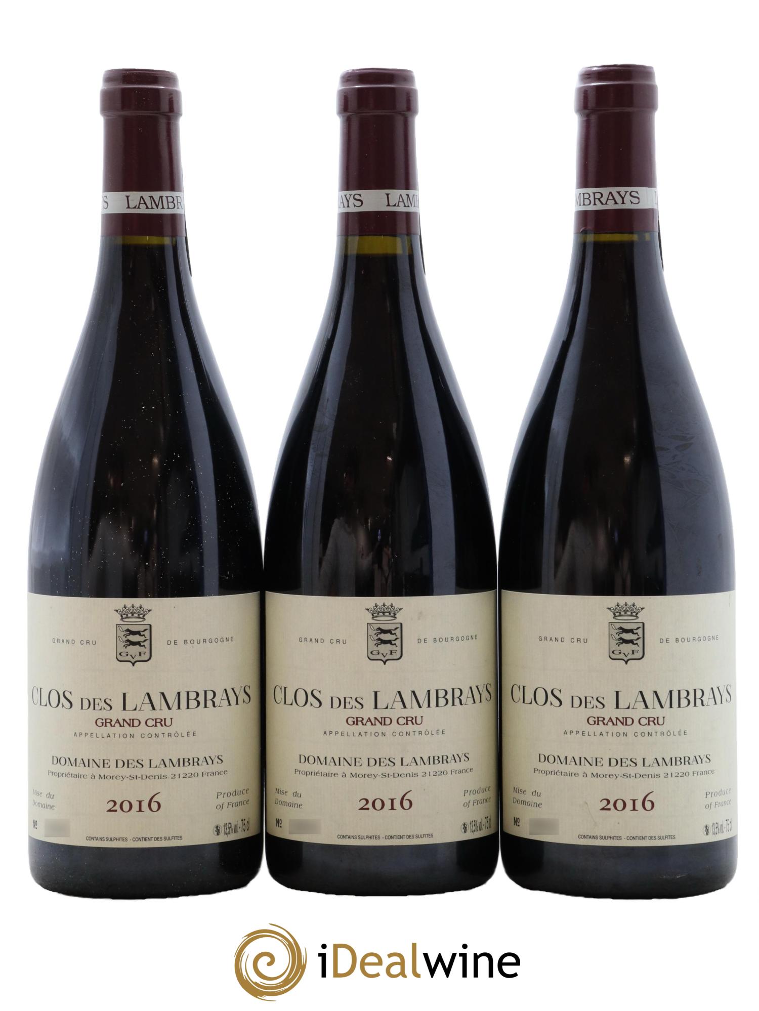 Clos des Lambrays Grand Cru Domaine des Lambrays 2016 - Lot de 3 bouteilles - 0