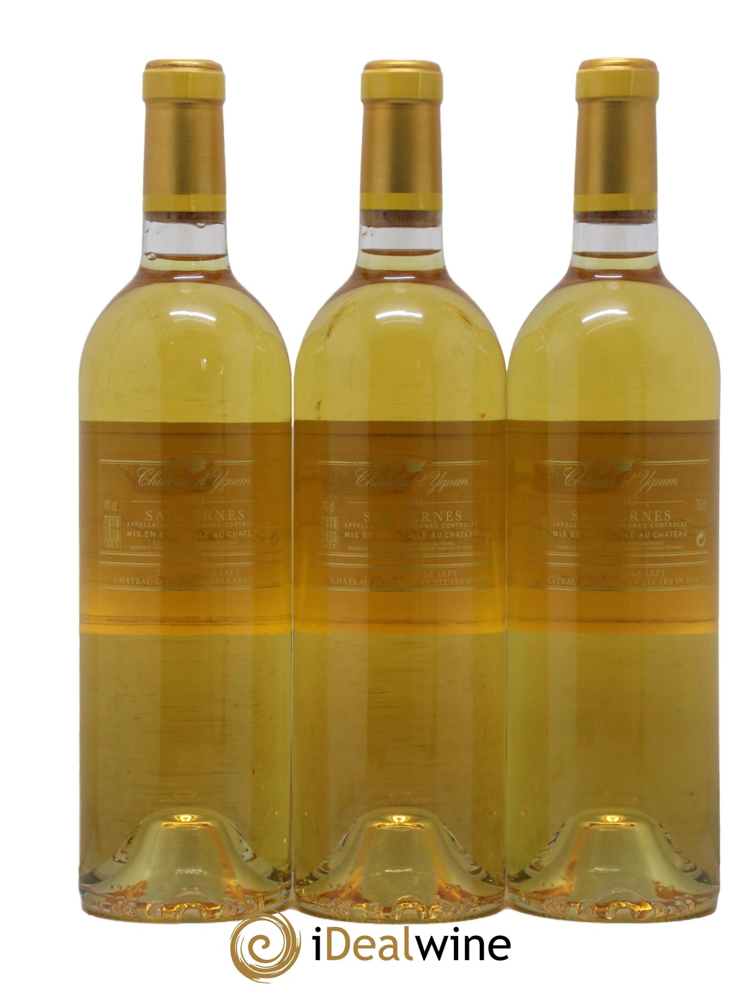 Château d' Yquem 1er Cru Classé Supérieur 2016 - Lot de 3 bouteilles - 1