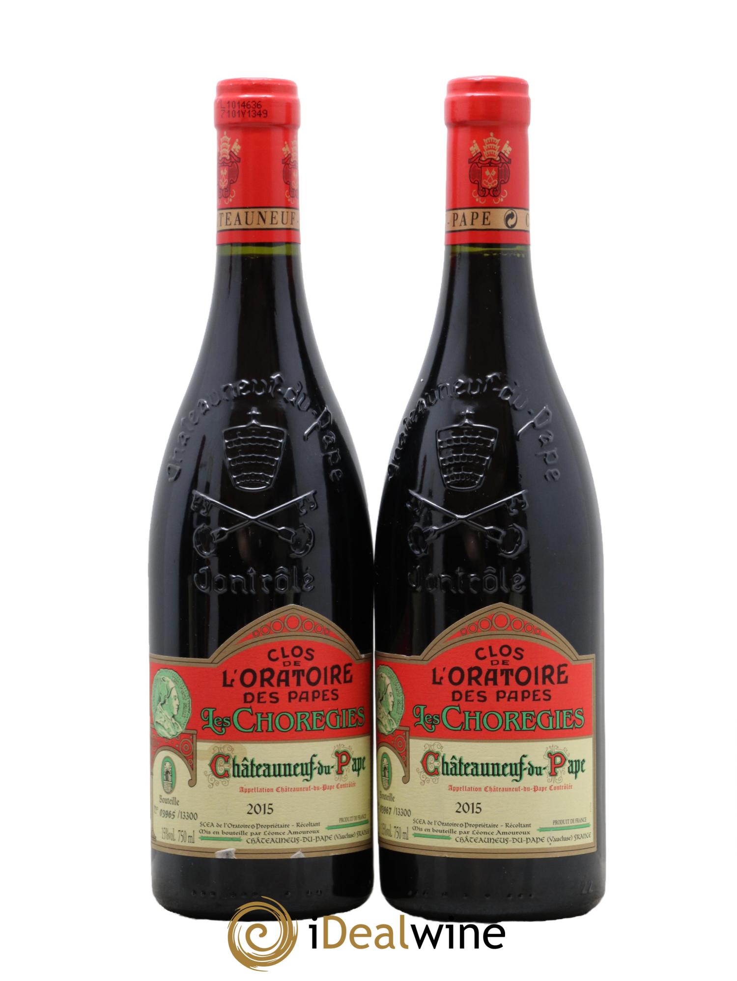 Châteauneuf-du-Pape Les Choregies Clos de l'Oratoire des Papes 2015 - Lot de 2 bouteilles - 0