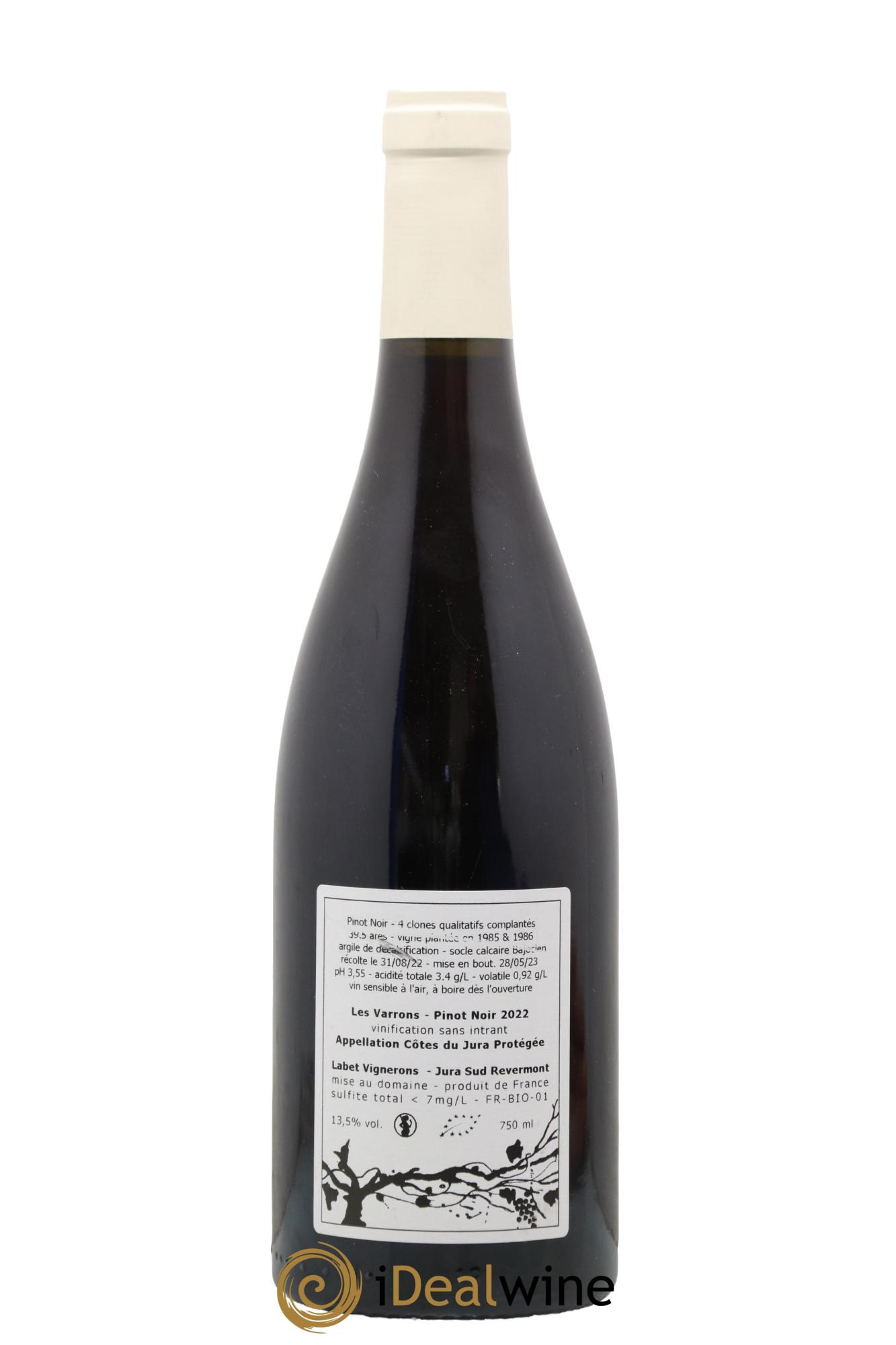 Côtes du Jura Pinot Noir Les Varrons Domaine Labet 2022 - Lot of 1 bottle - 1