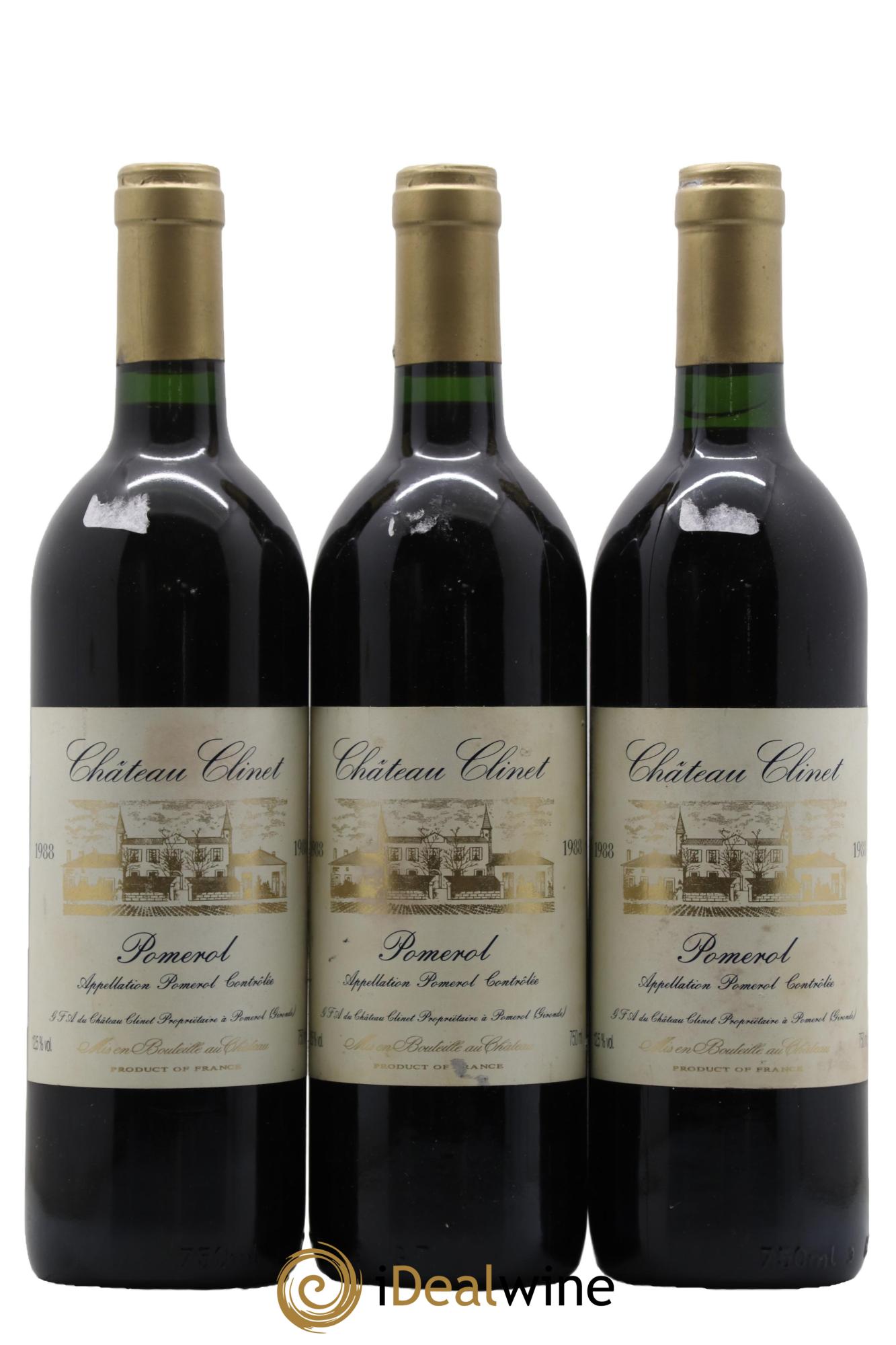 Château Clinet 1988 - Lotto di 3 bottiglie - 0