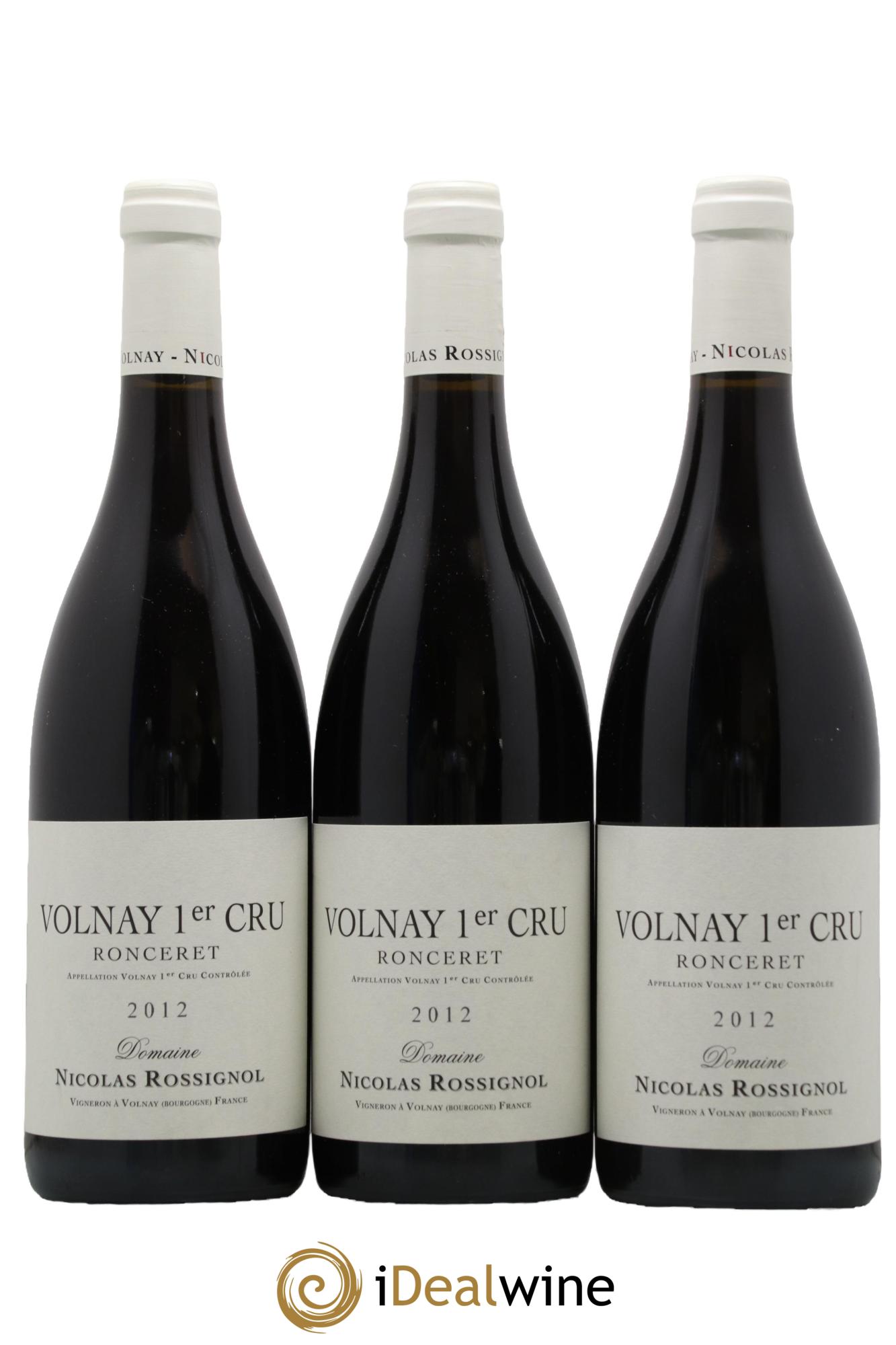 Volnay 1er Cru Ronceret Nicolas Rossignol 2012 - Lotto di 3 bottiglie - 0