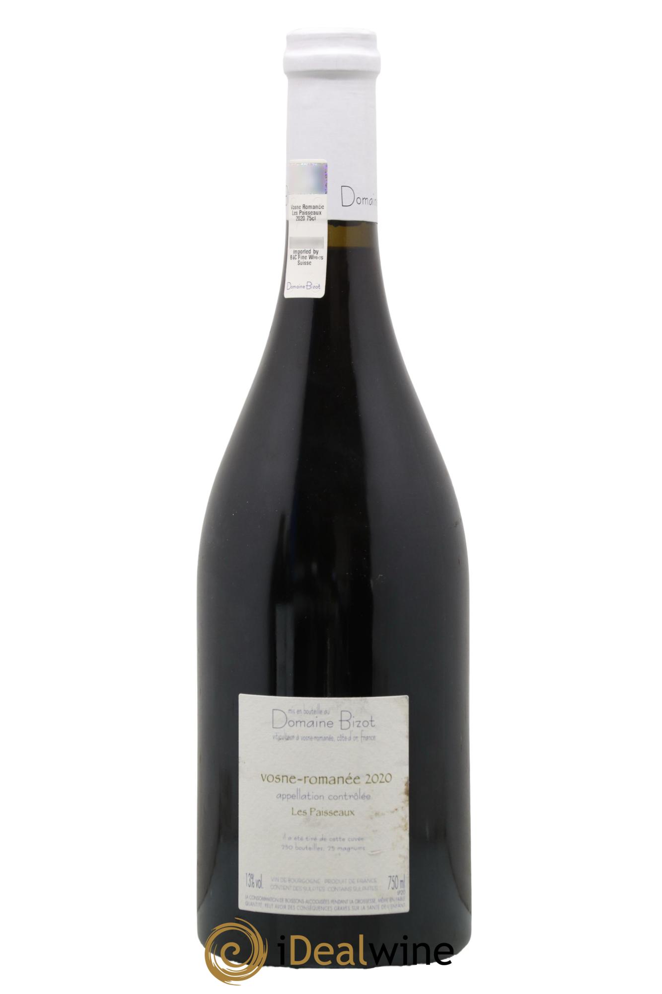 Vosne-Romanée Les Paisseaux Domaine Bizot 2020 - Posten von 1 Flasche - 1