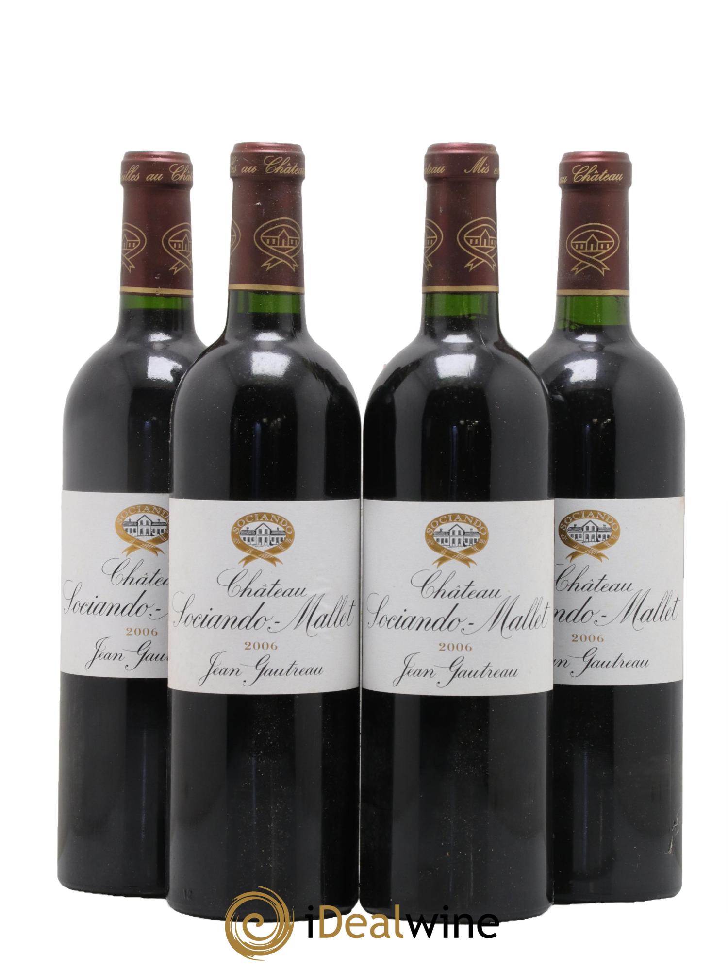 Château Sociando Mallet 2006 - Lot of 4 bottles - 0