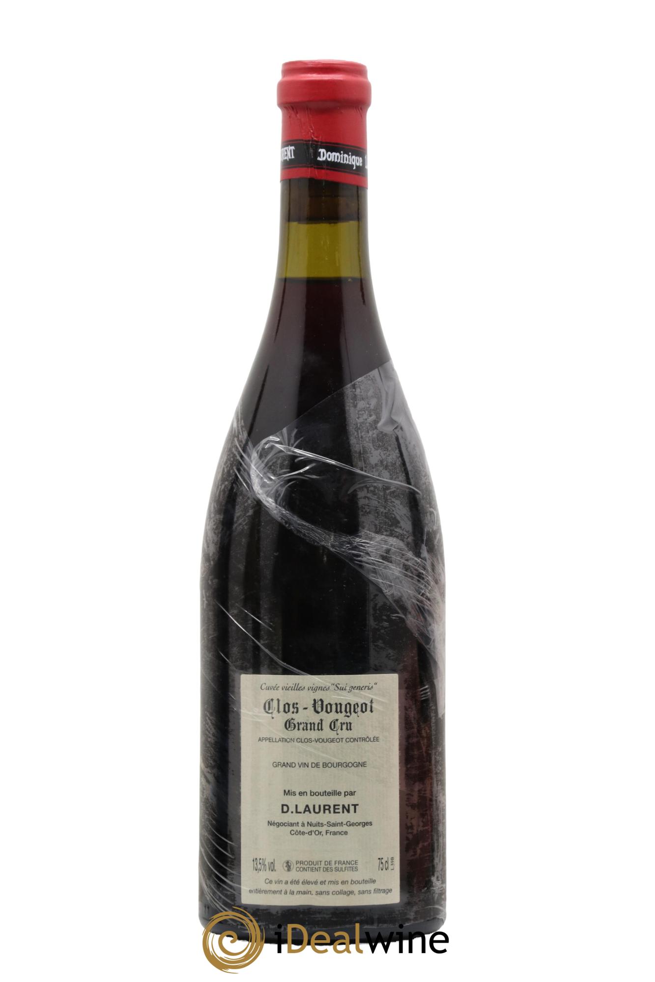 Clos de Vougeot Grand Cru Vieilles vignes Sui Generis Dominique Laurent 2010 - Lot de 1 bouteille - 1