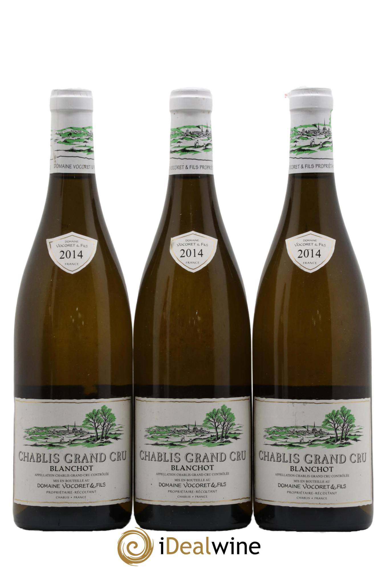 Chablis Grand Cru Blanchot Domaine Vocoret & Fils 2014 - Lot of 3 bottles - 0