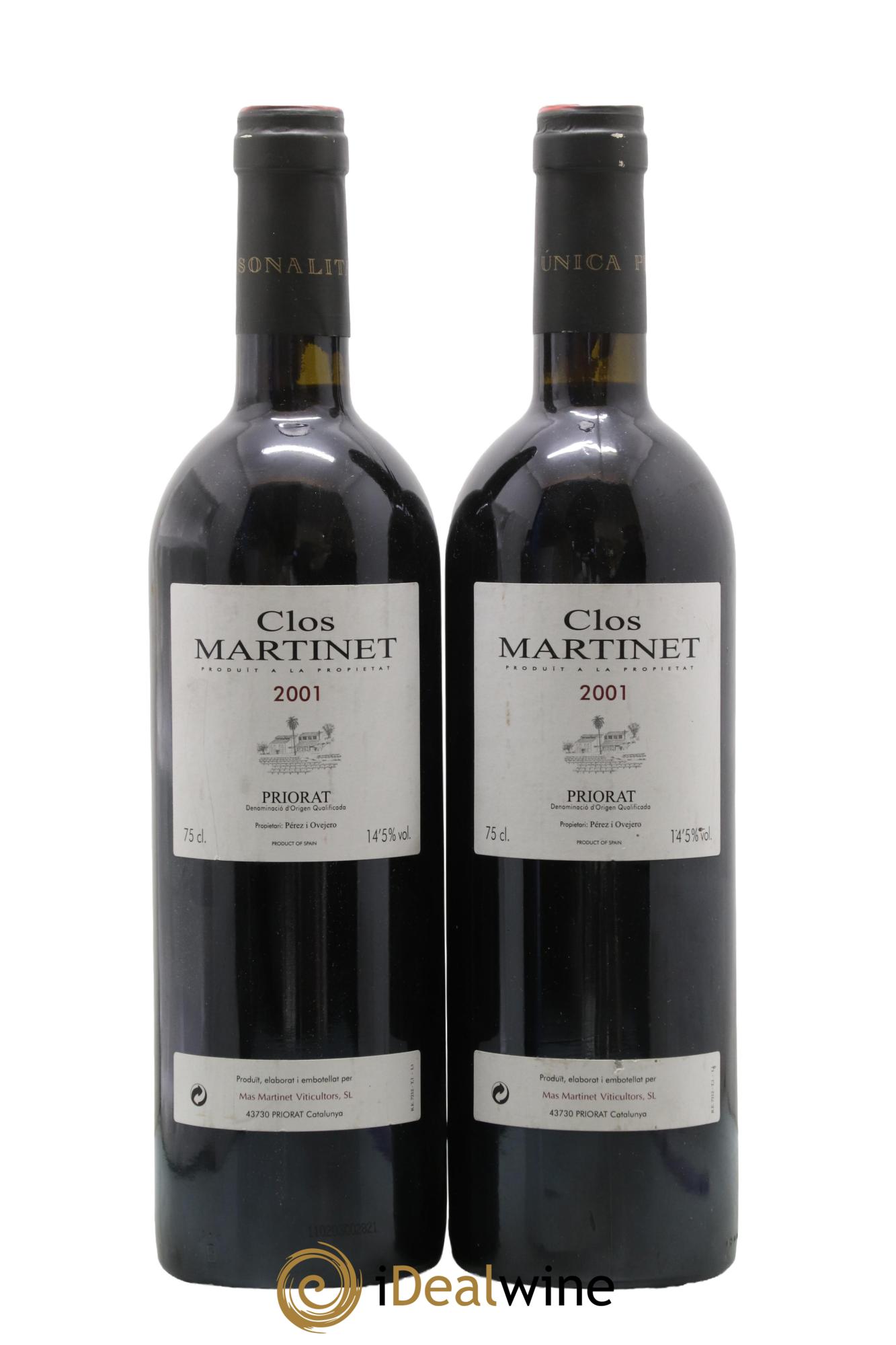 Priorat Clos Martinet DOCA Mas Martinet Viticultors 2001 - Lot de 2 bouteilles - 0