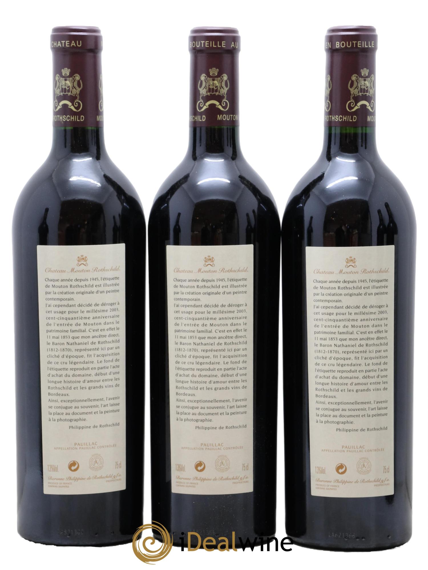 Château Mouton Rothschild 1er Grand Cru Classé  2003 - Lotto di 12 bottiglie - 6