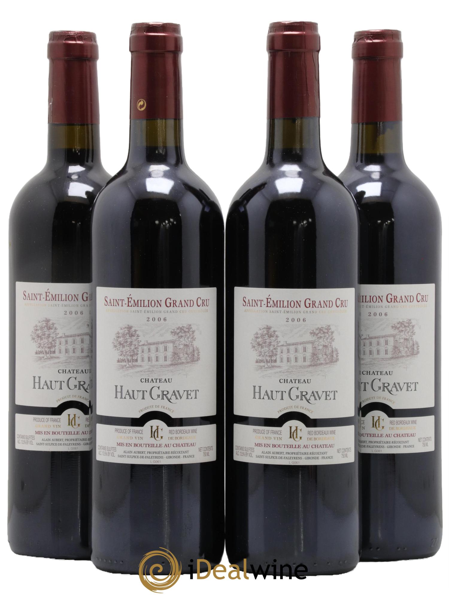 Saint-Émilion Grand Cru Château Haut Gravet 2006 - Lot of 4 bottles - 0