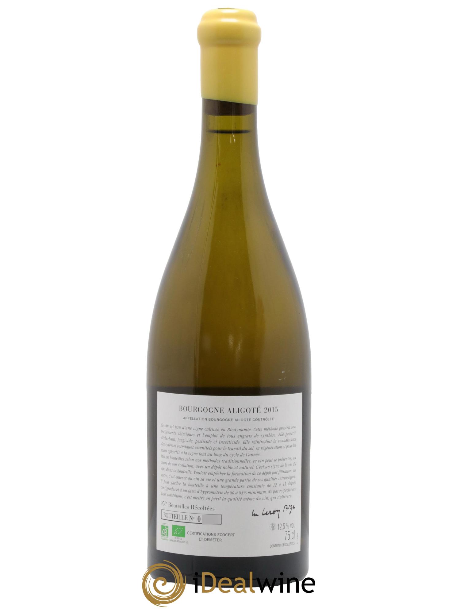 Bourgogne Aligoté Sous Chatelet d'Auvenay (Domaine) 2015 - Lotto di 1 bottiglia - 1