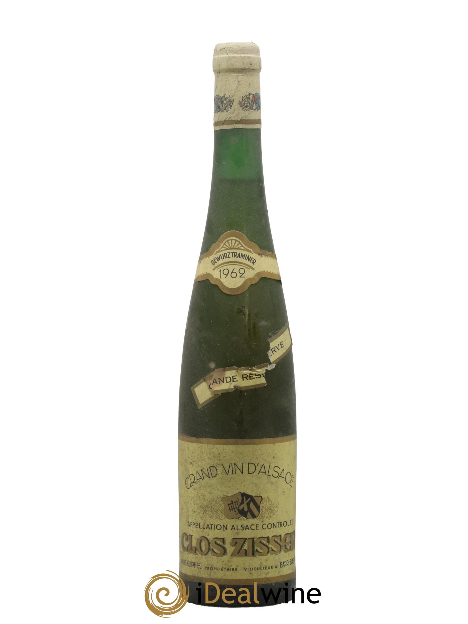 Alsace Gewurztraminer Grande Réserve Clos Zisser Domaine Louis Klipfel 1962 - Posten von 1 Flasche - 0