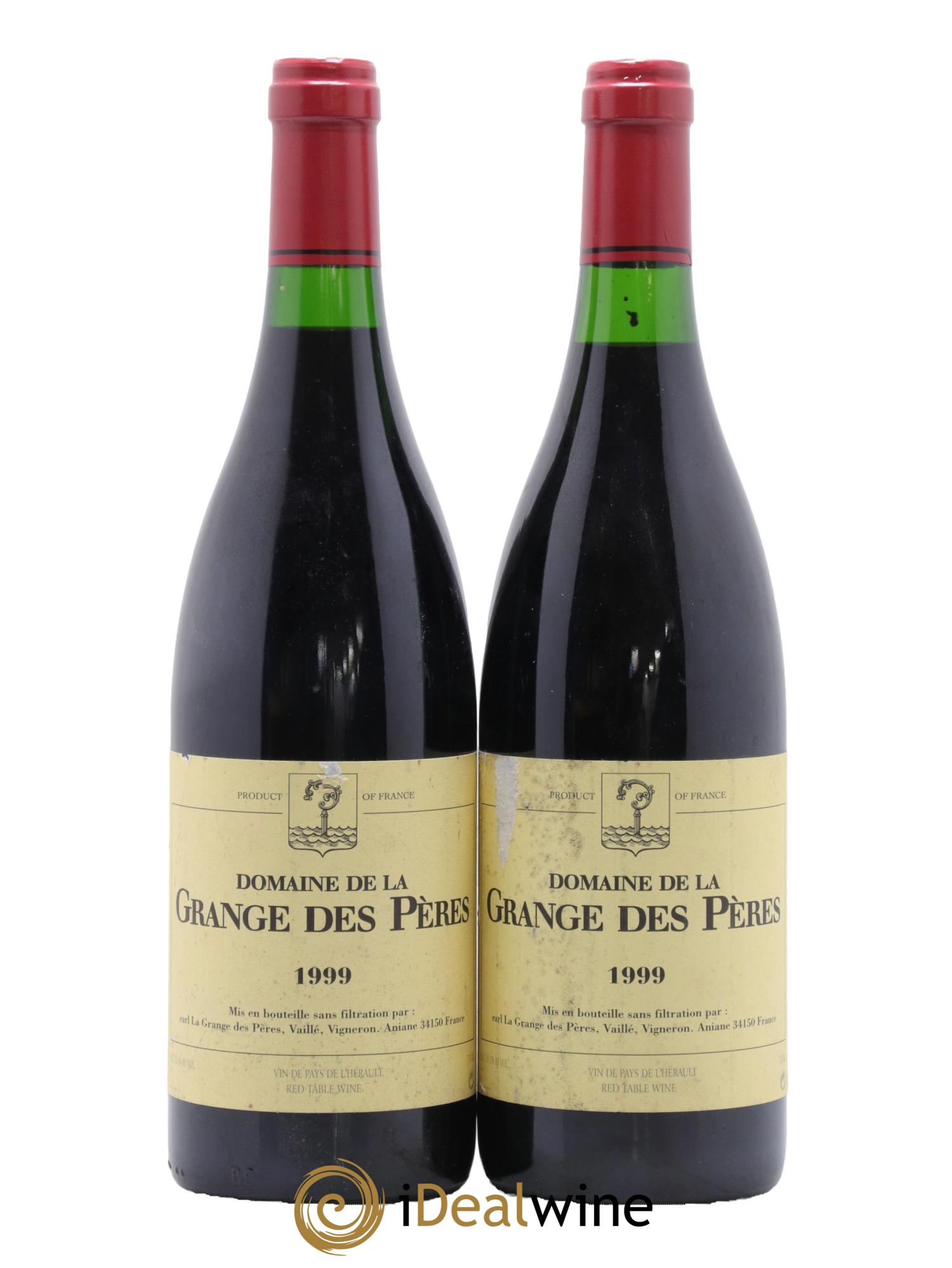 IGP Pays d'Hérault Grange des Pères Laurent Vaillé 1999 - Lot de 2 bouteilles - 0