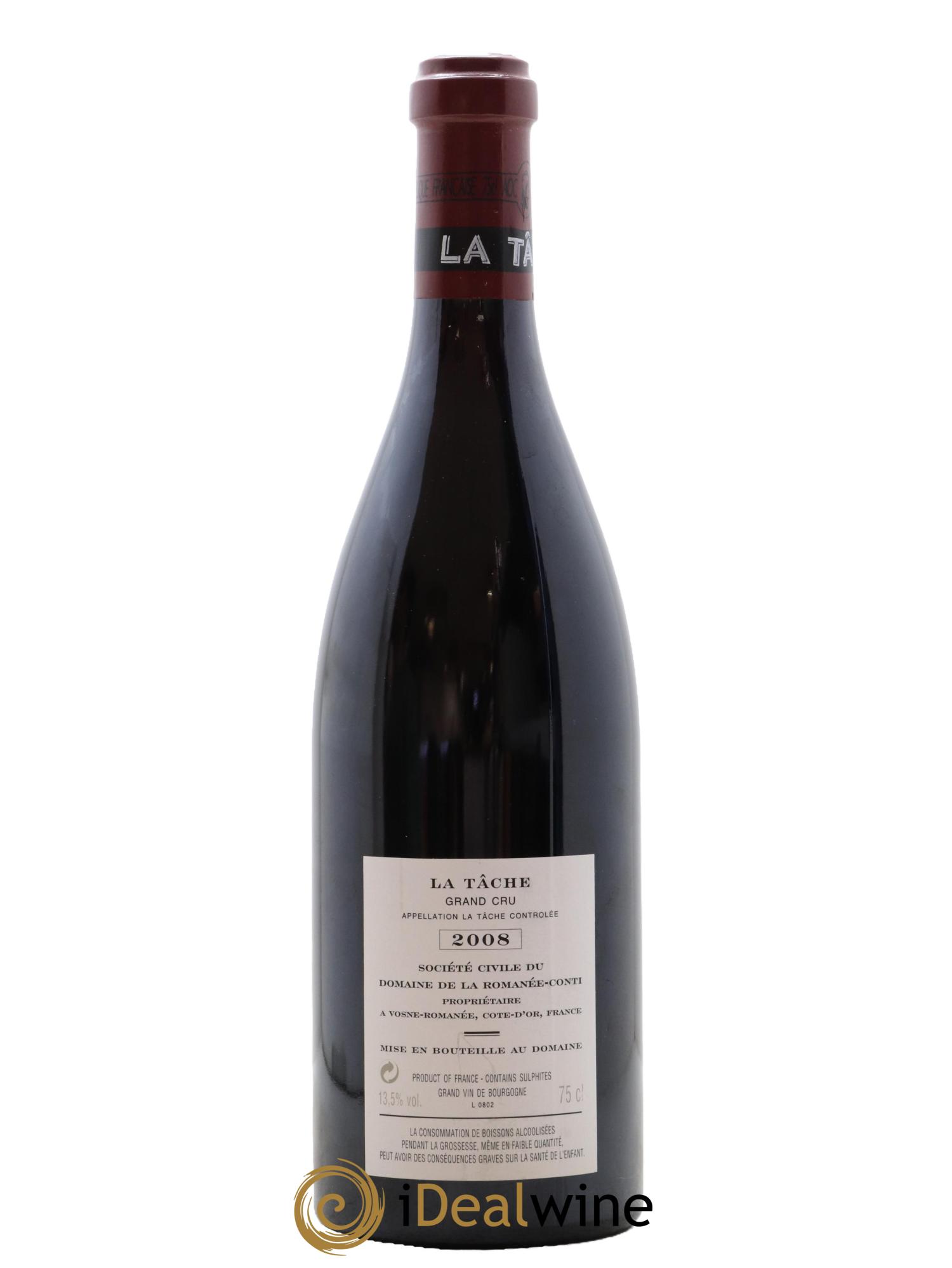 La Tâche Grand Cru Domaine de la Romanée-Conti 2008 - Lotto di 1 bottiglia - 2