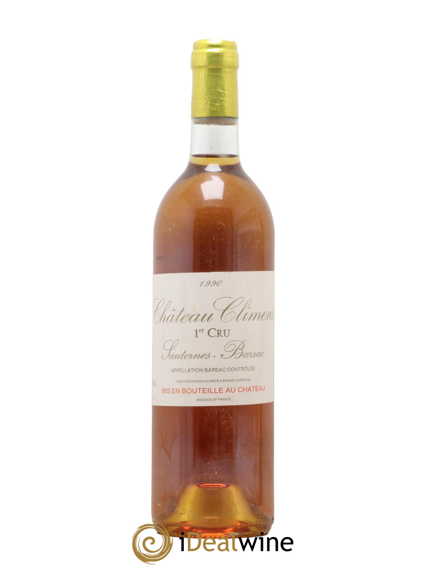 Château Climens 1er Grand Cru Classé 1990 - Lot de 1 bouteille - 0