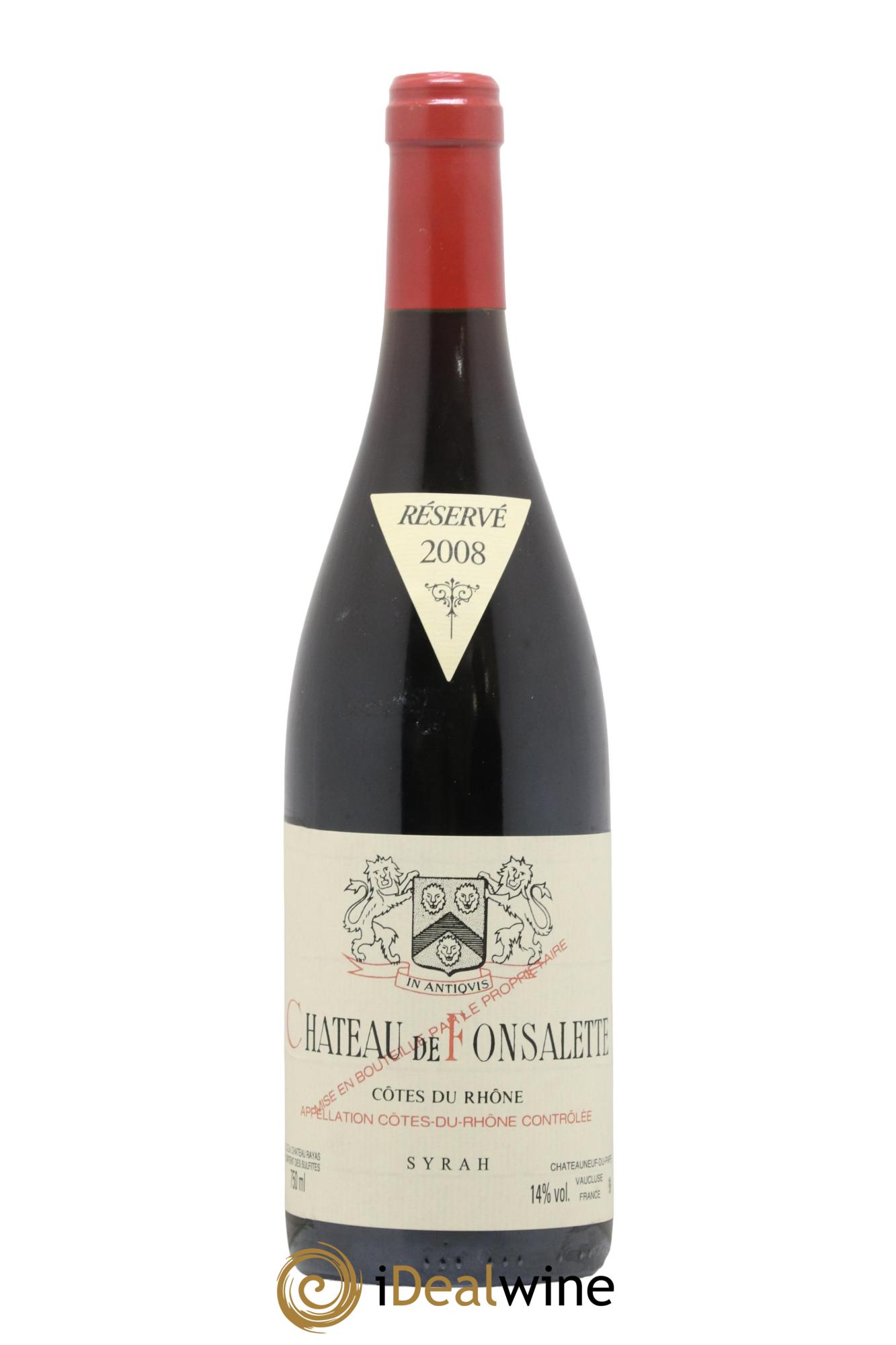 Côtes du Rhône Cuvée Syrah Château de Fonsalette  2008 - Posten von 1 Flasche - 0