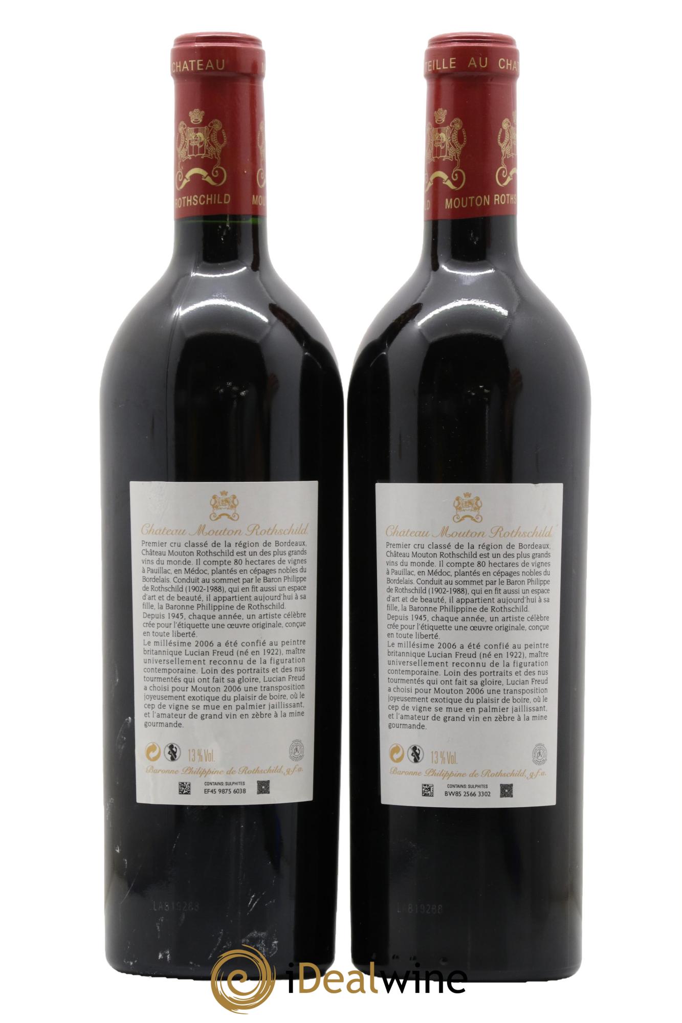 Château Mouton Rothschild 1er Grand Cru Classé 2006 - Lot de 2 bouteilles - 1