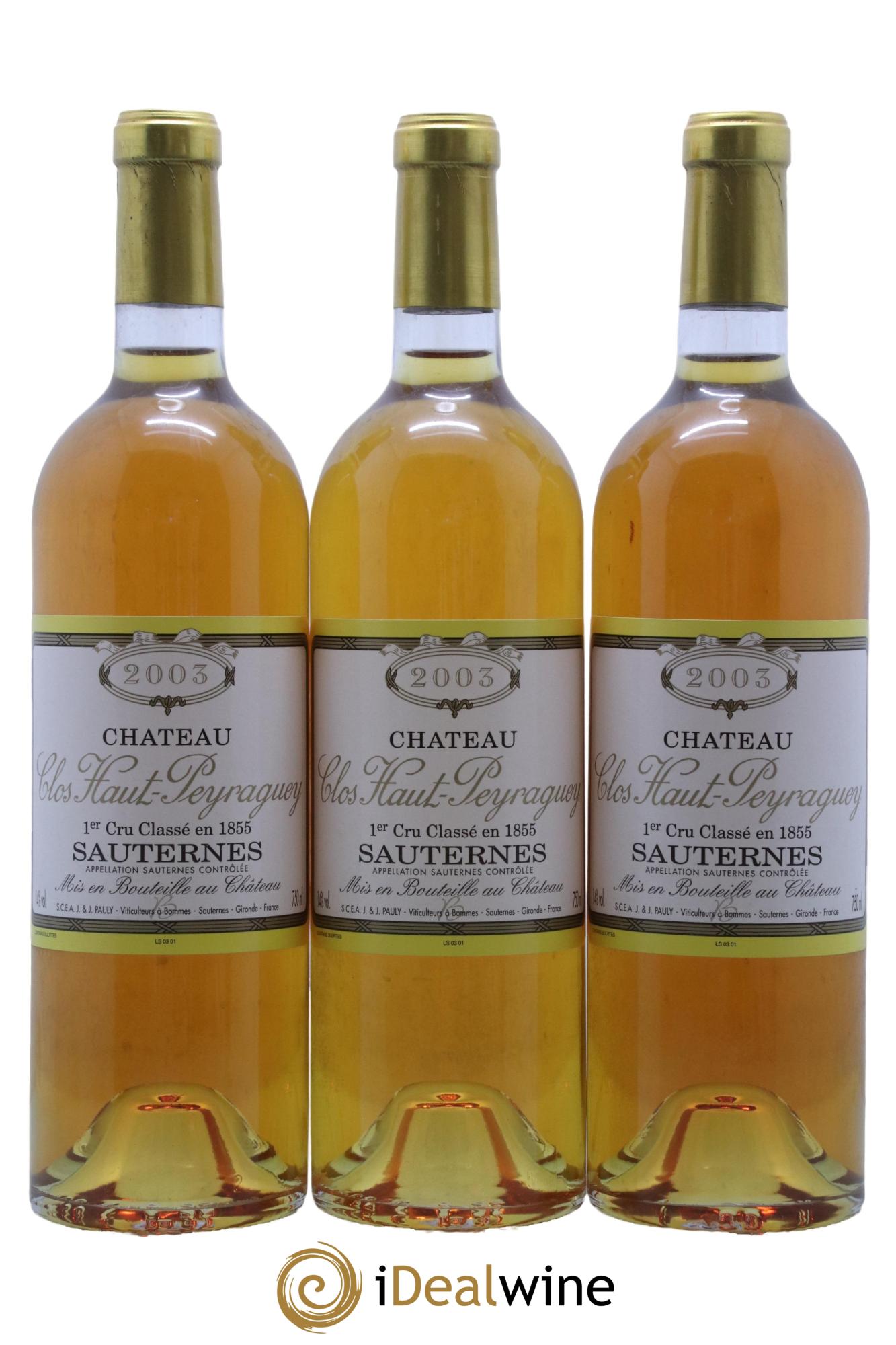 Clos Haut-Peyraguey 1er Grand Cru Classé  2003 - Lot de 12 bouteilles - 3