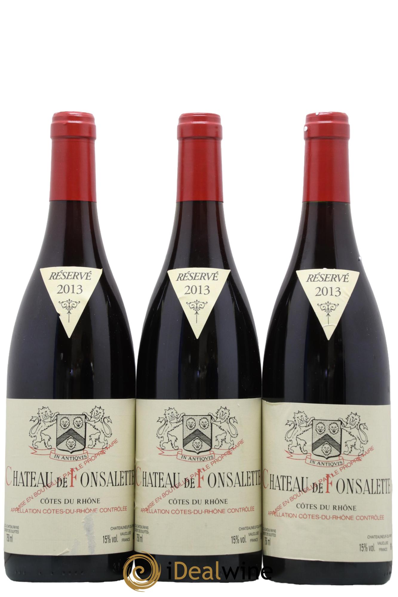 Côtes du Rhône Château de Fonsalette Emmanuel Reynaud 2013 - Lotto di 3 bottiglie - 0