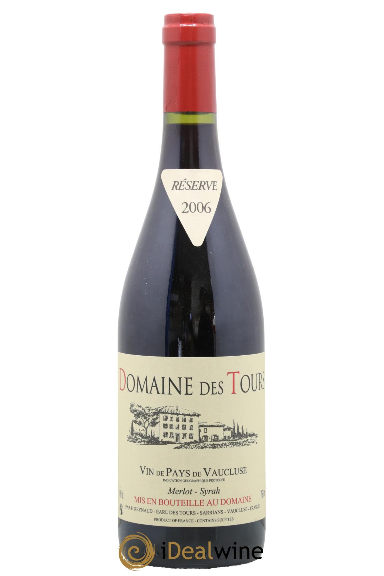 IGP Pays du Vaucluse (Vin de Pays du Vaucluse) Domaine des Tours Merlot-Syrah Emmanuel Reynaud  2006 - Posten von 1 Flasche - 0