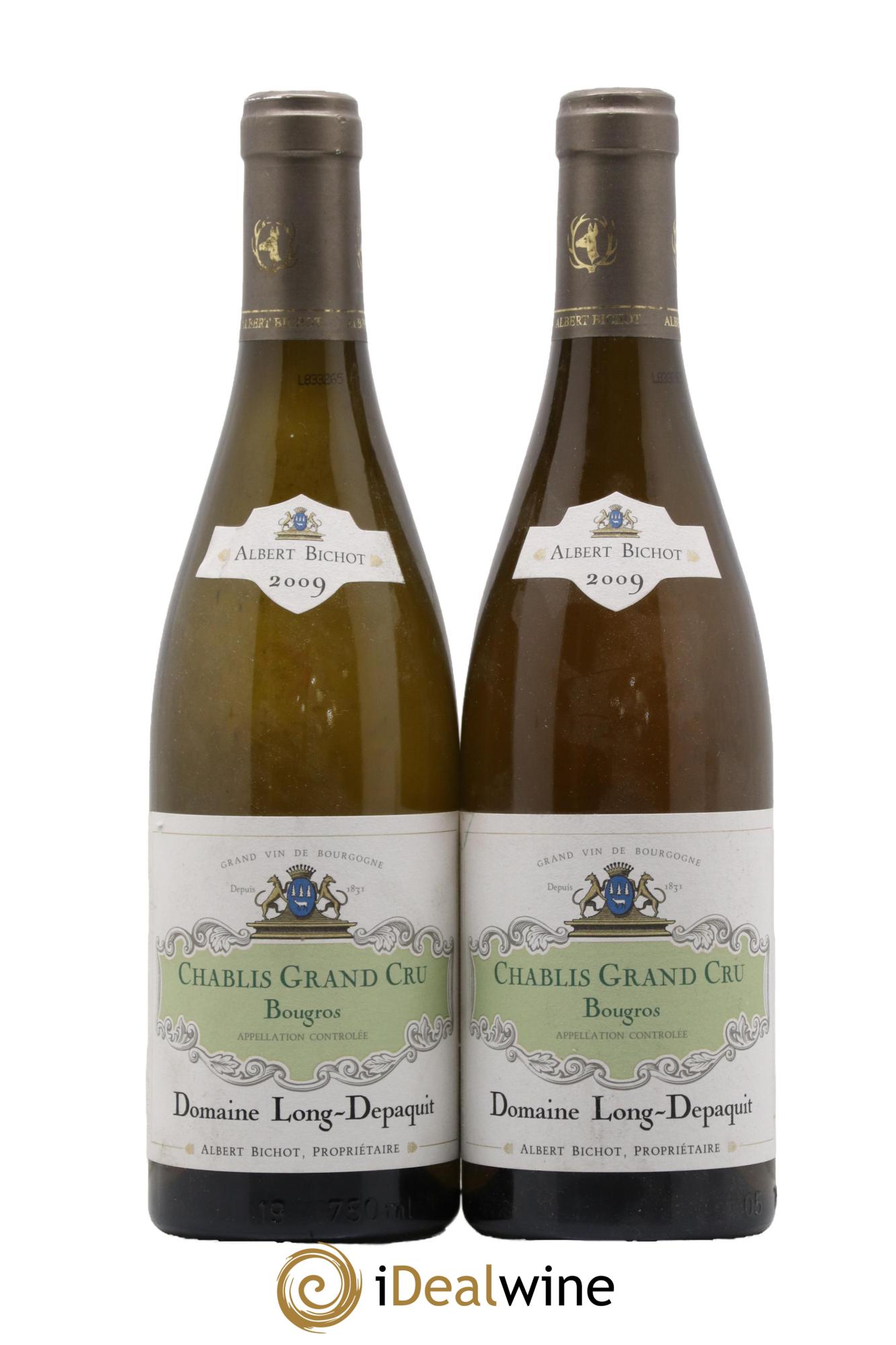 Chablis Grand Cru Bougros  Long Depaquit - Albert Bichot (Domaine) 2009 - Lot of 2 bottles - 0