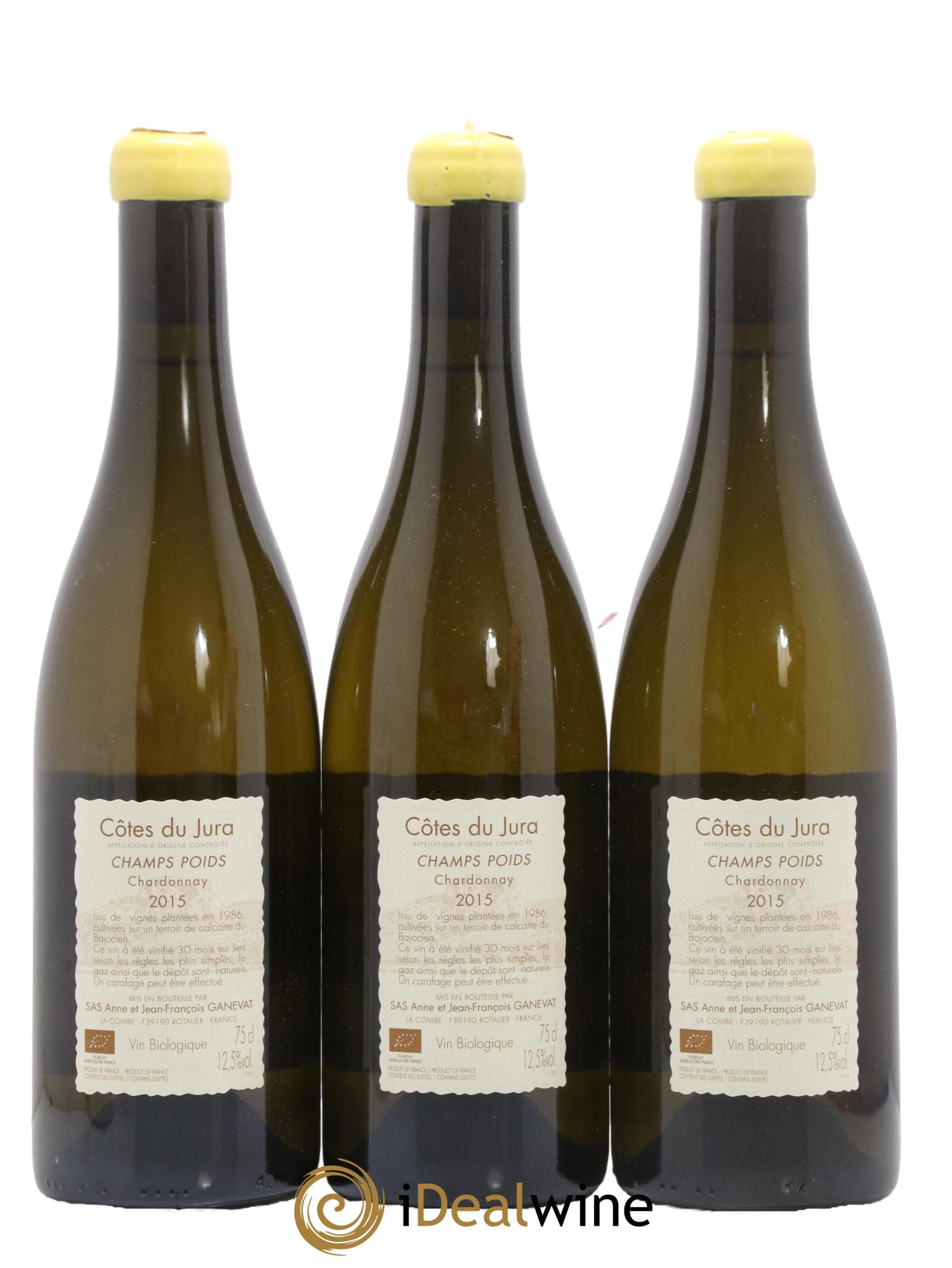 Côtes du Jura Champs Poids Anne et Jean François Ganevat 2015 - Lot of 3 bottles - 1