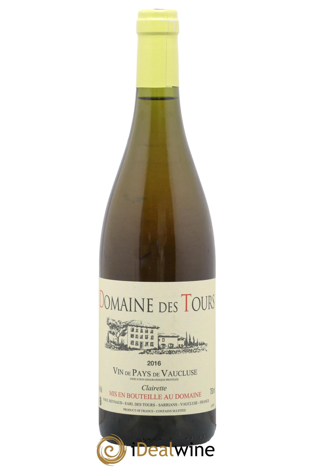 IGP Vaucluse (Vin de Pays de Vaucluse) Domaine des Tours Clairette Emmanuel Reynaud 2016 - Lot of 1 bottle - 0