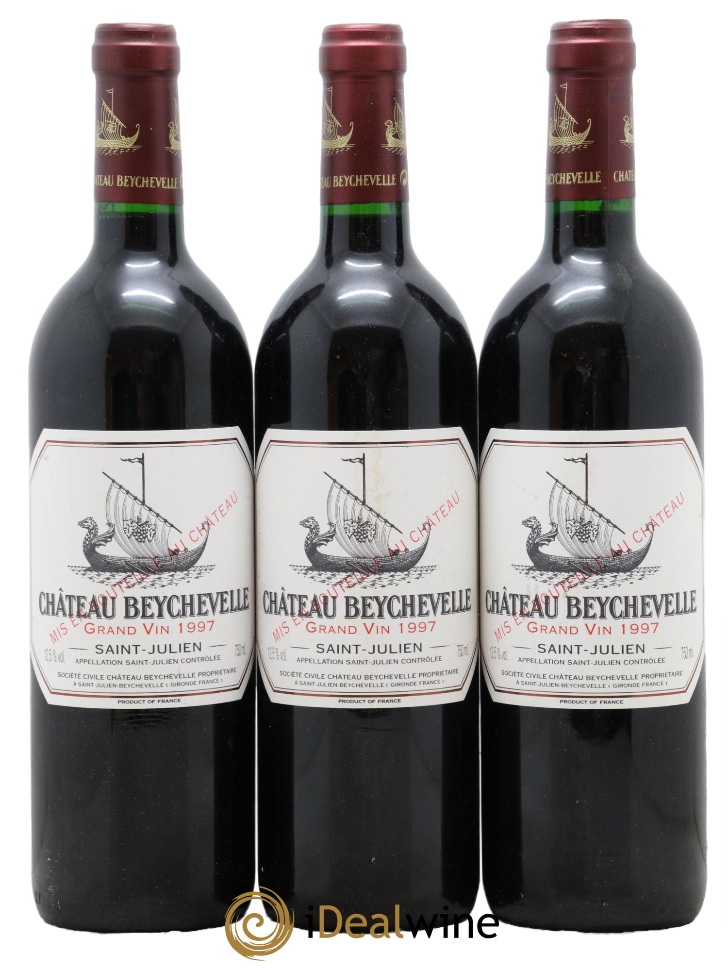 Château Beychevelle 4ème Grand Cru Classé  1997 - Lot of 3 bottles - 0