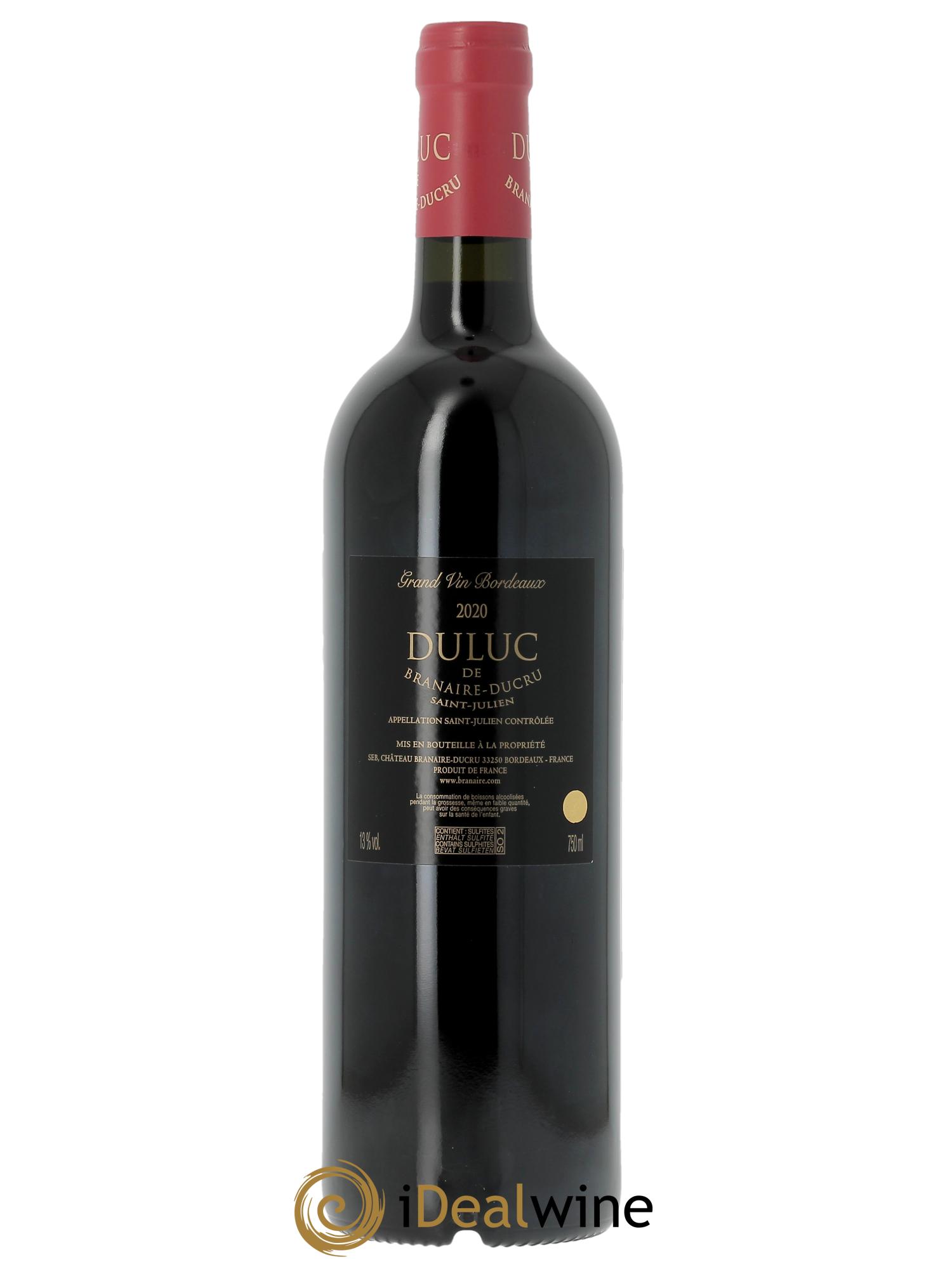 Duluc de Branaire Second Vin  2020 - Lotto di 1 bottiglia - 1