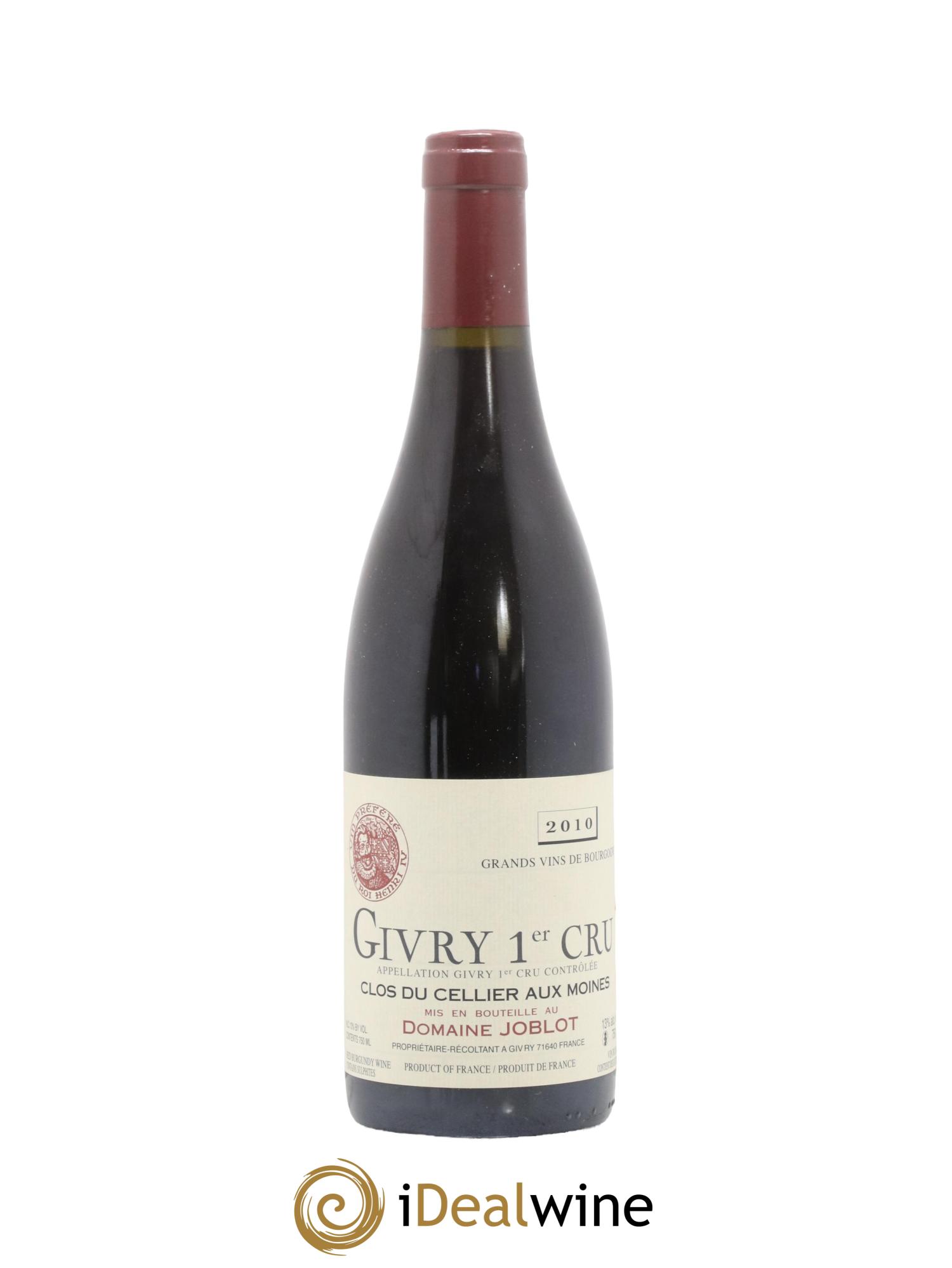 Givry 1er Cru Clos du Cellier aux Moines Joblot (Domaine) 2010 - Posten von 1 Flasche - 0