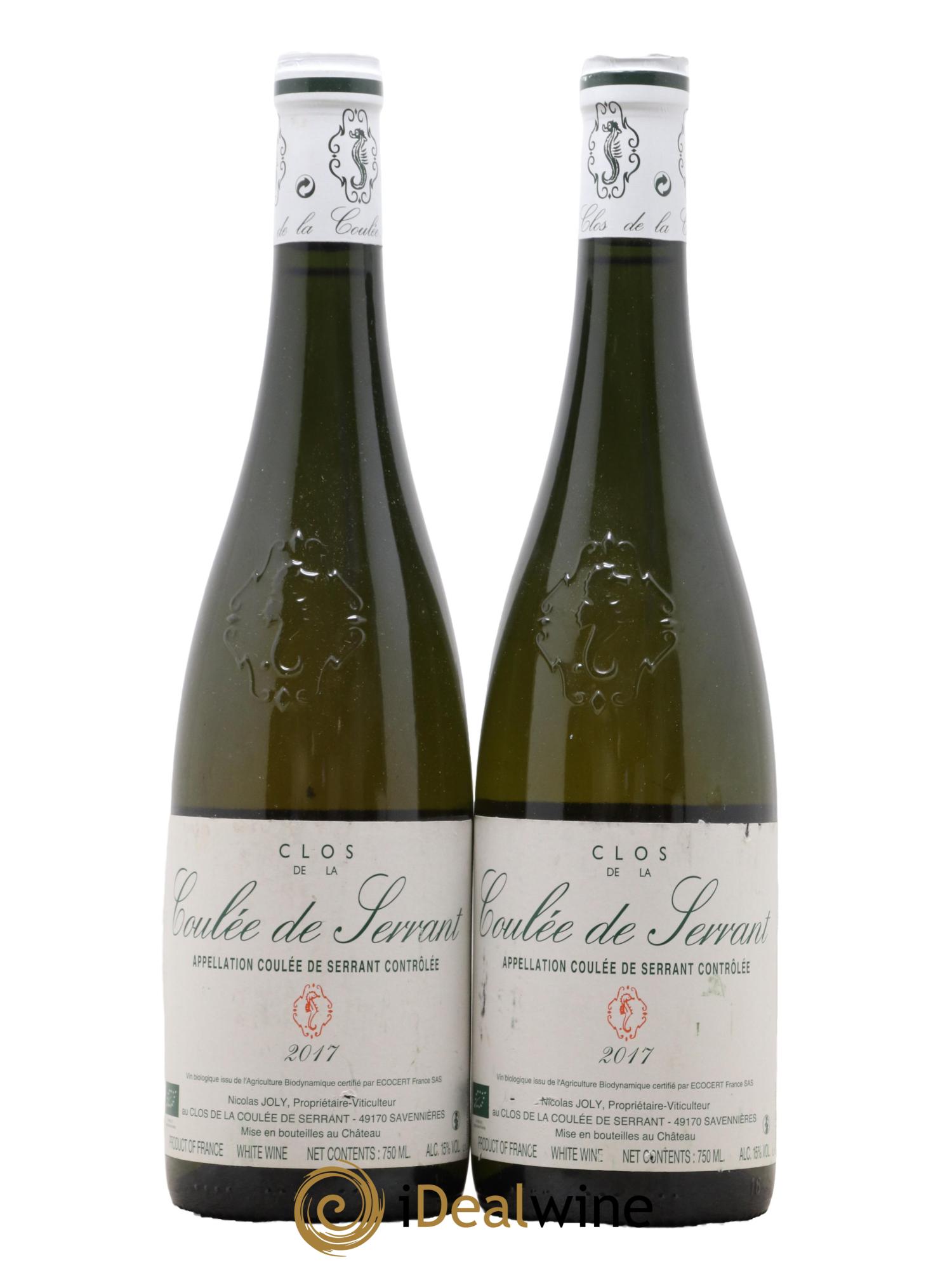 Savennières Clos de la Coulée de Serrant Vignobles de la Coulée de Serrant - Nicolas Joly  2017 - Lot de 2 bouteilles - 0