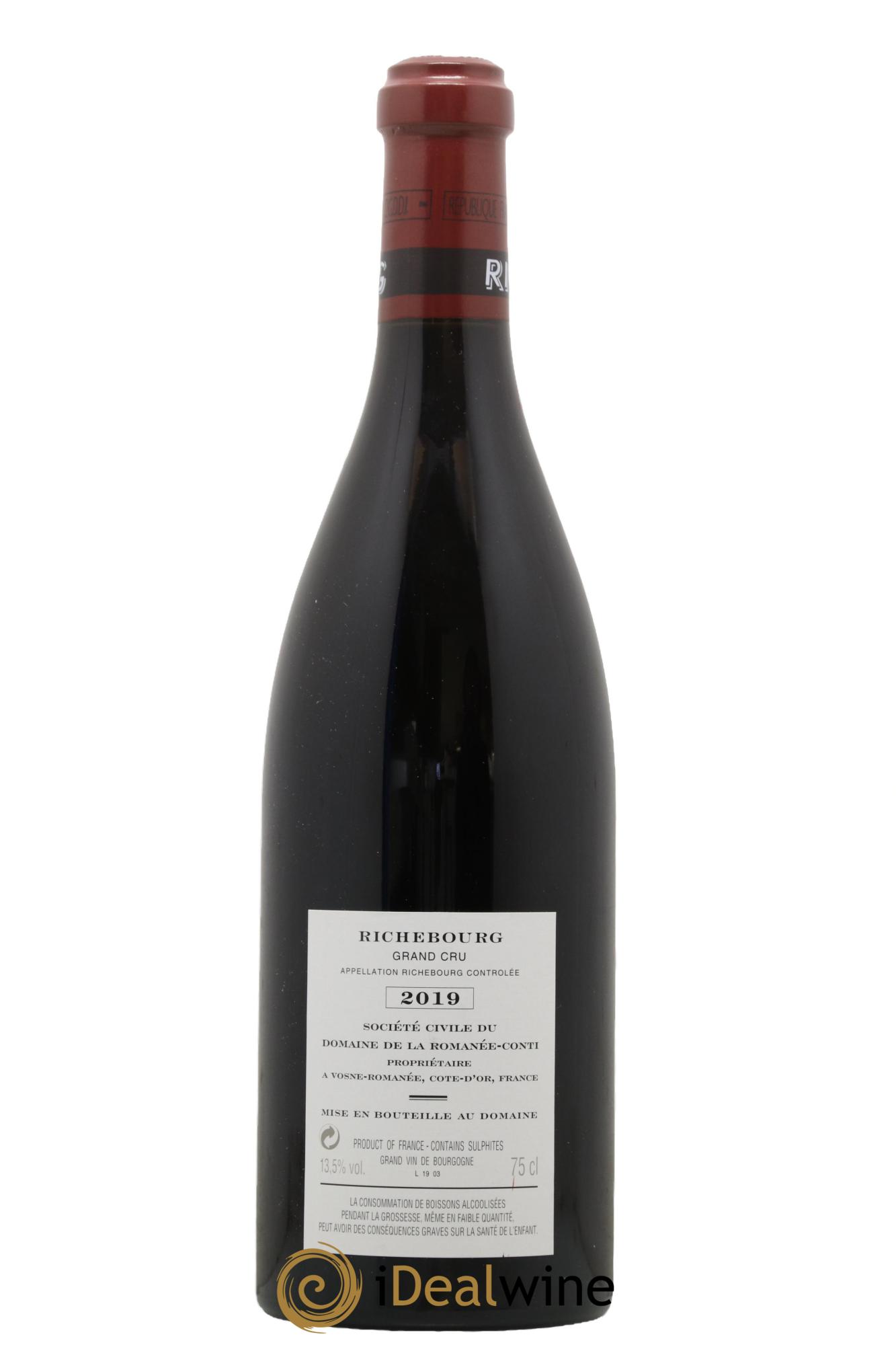 Richebourg Grand Cru Domaine de la Romanée-Conti 2019 - Lot de 1 bouteille - 1