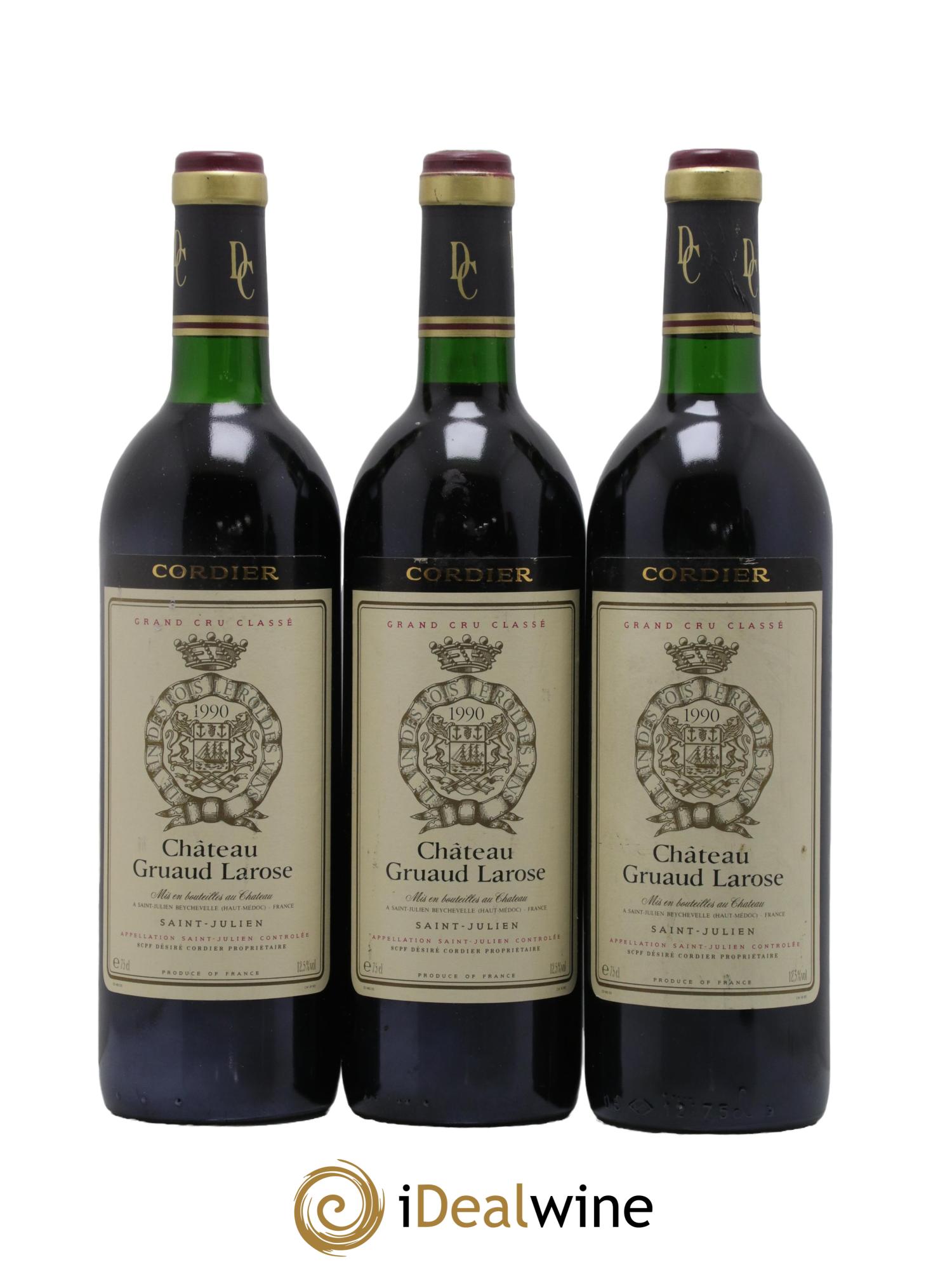 Château Gruaud Larose 2ème Grand Cru Classé 1990 - Lot of 3 bottles - 0