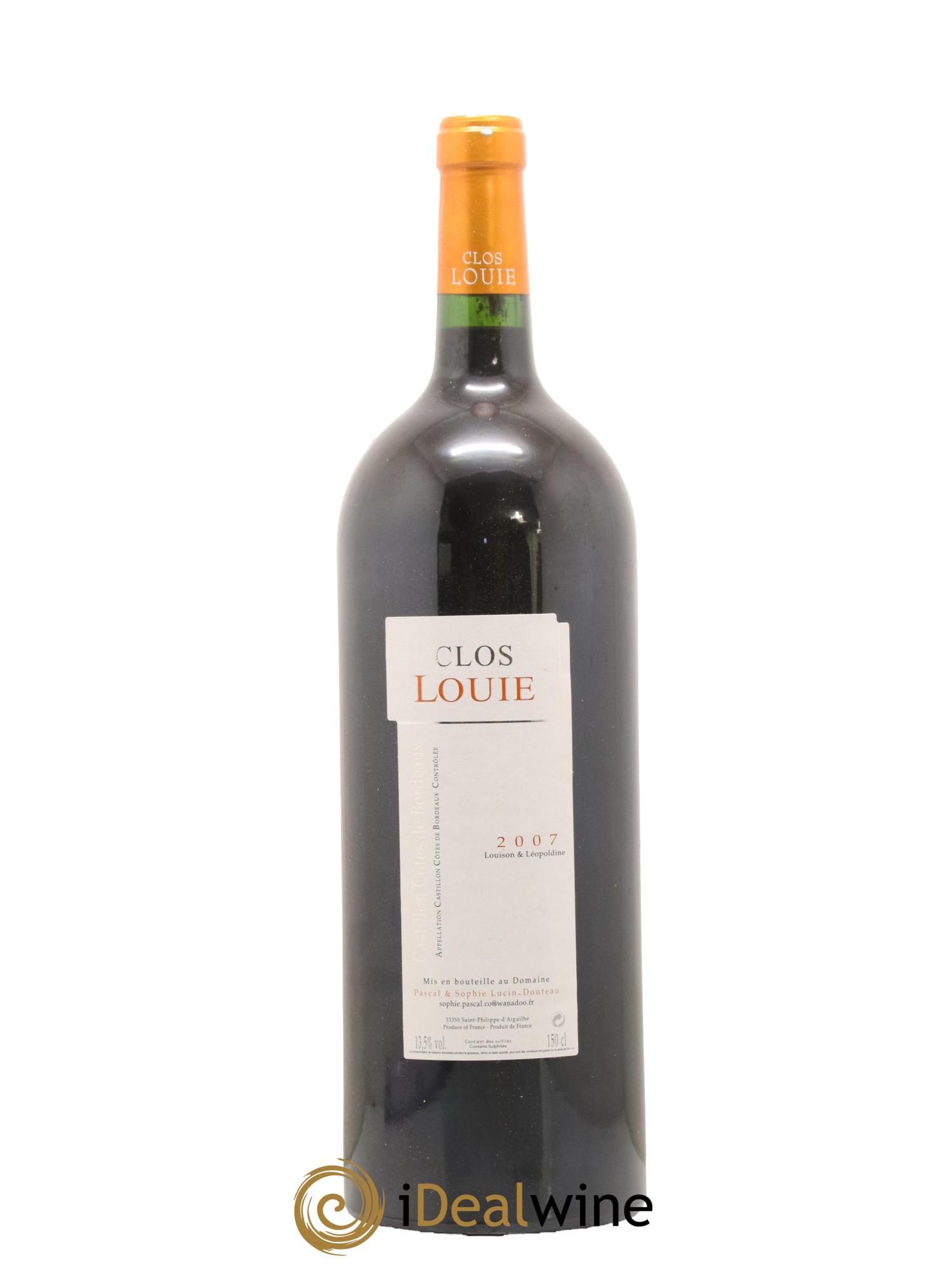 Castillon-Côtes-de-Bordeaux (Côtes-de-Castillon) Clos Louie 2007 - Lot of 1 magnum - 1