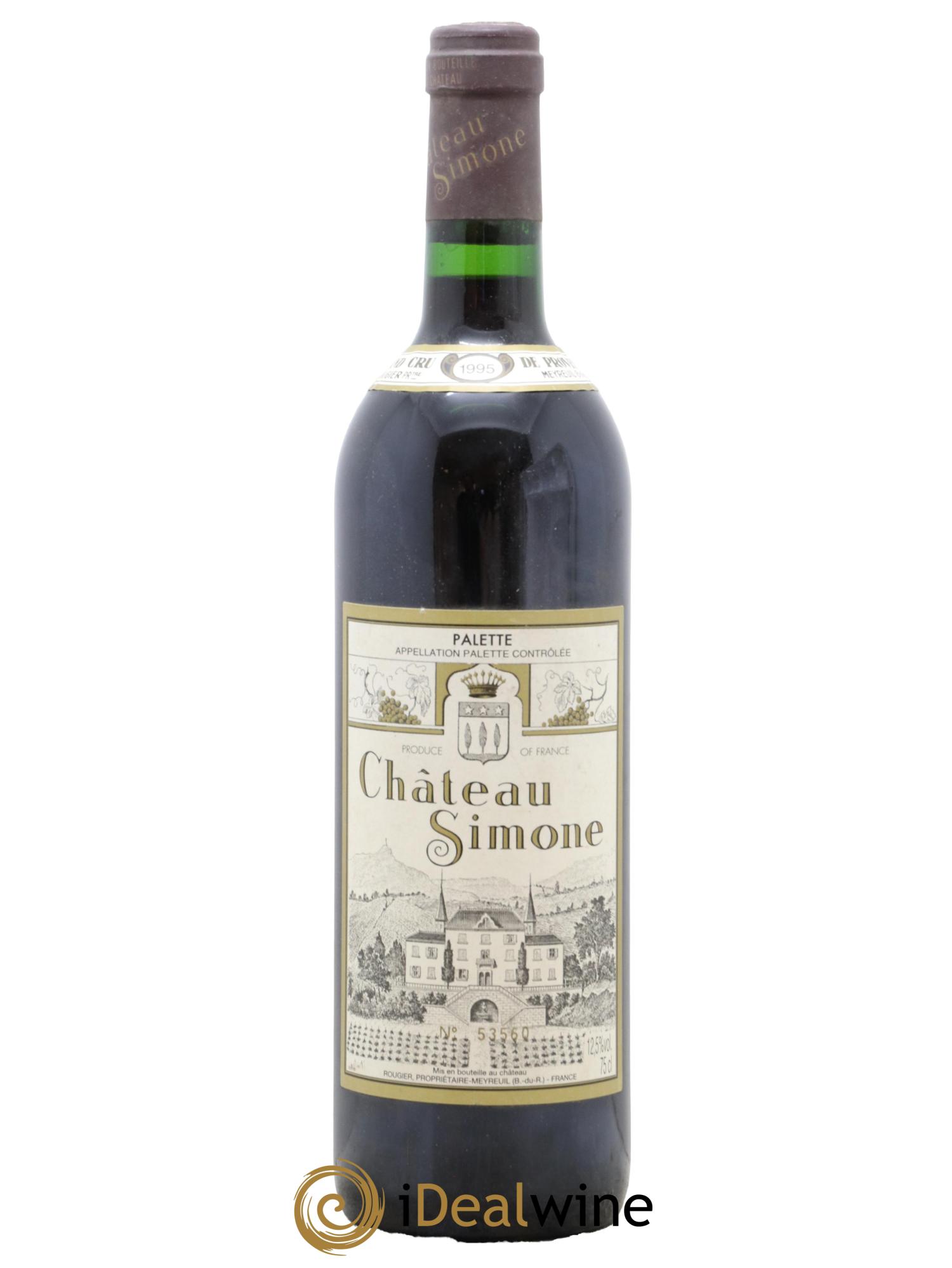 Palette Château Simone Famille Rougier 1995 - Lot de 1 bouteille - 0