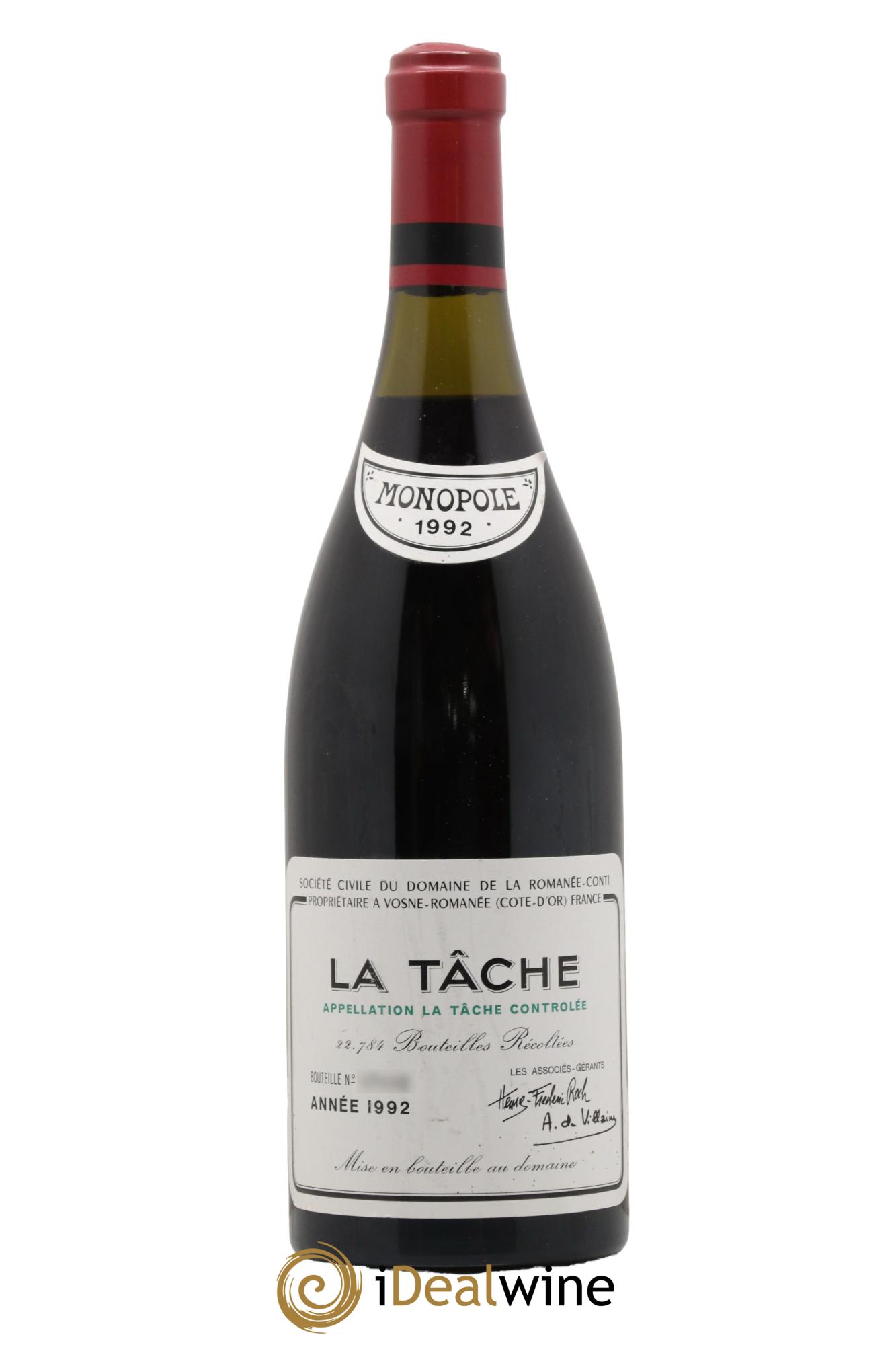 La Tâche Grand Cru Domaine de la Romanée-Conti 1992 - Lotto di 1 bottiglia - 0