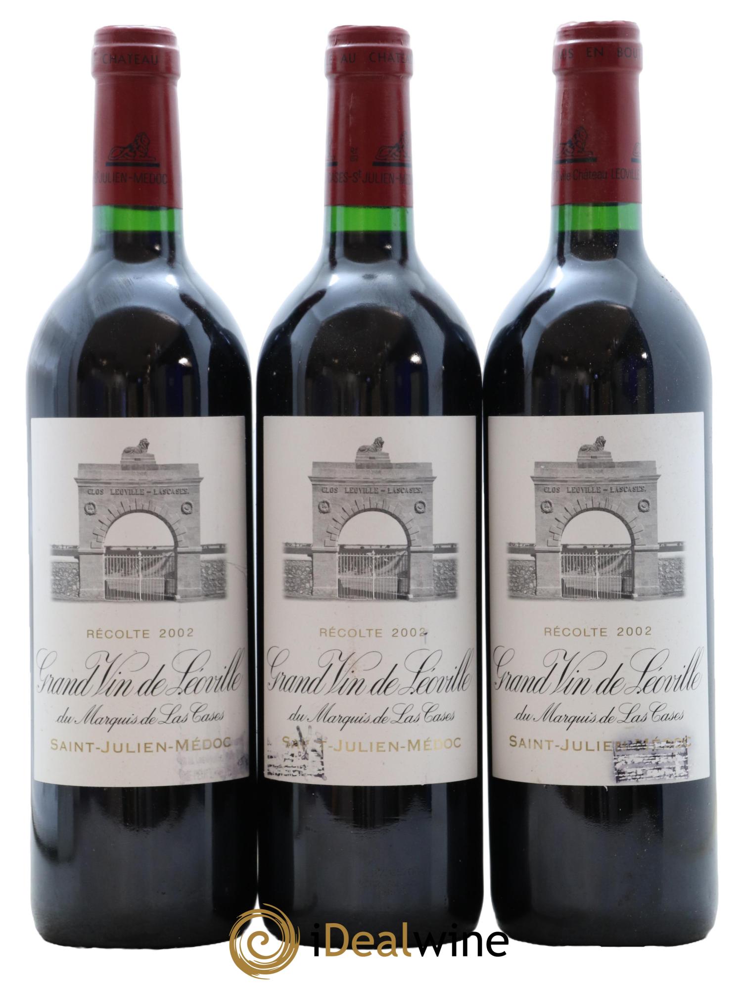 Château Léoville Las Cases 2ème Grand Cru Classé 2002 - Lot of 3 bottles - 0