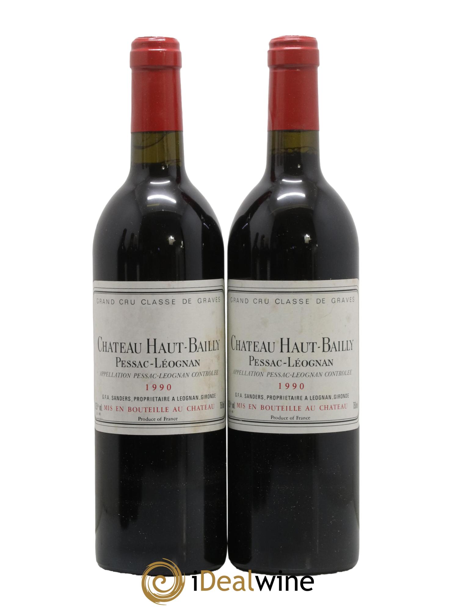 Château Haut-Bailly Cru Classé de Graves 1990 - Lot of 2 bottles - 0