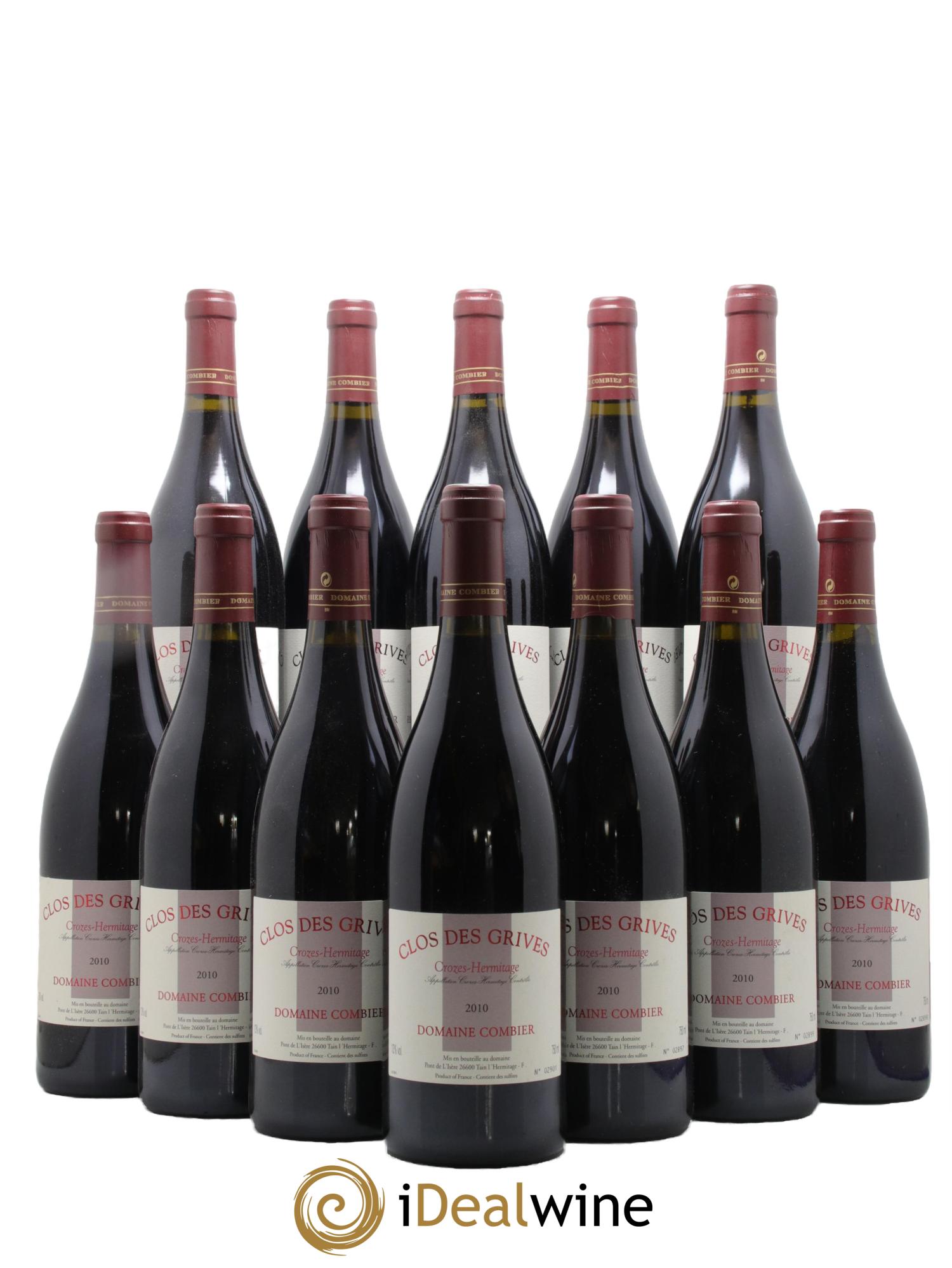 Crozes-Hermitage Clos des Grives Combier 2010 - Lot of 12 bottles - 0