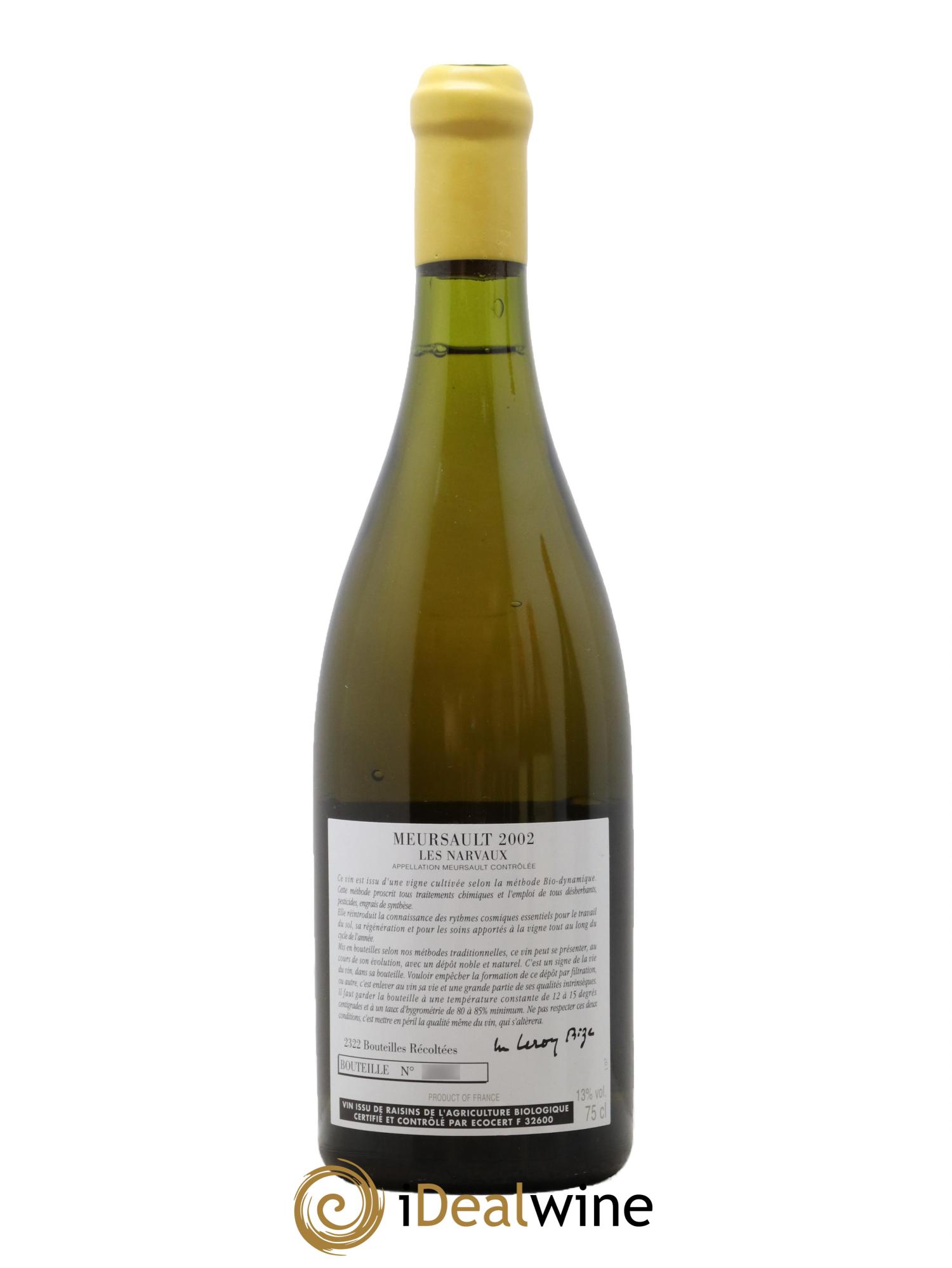 Meursault Les Narvaux d'Auvenay (Domaine) 2002 - Lotto di 1 bottiglia - 1