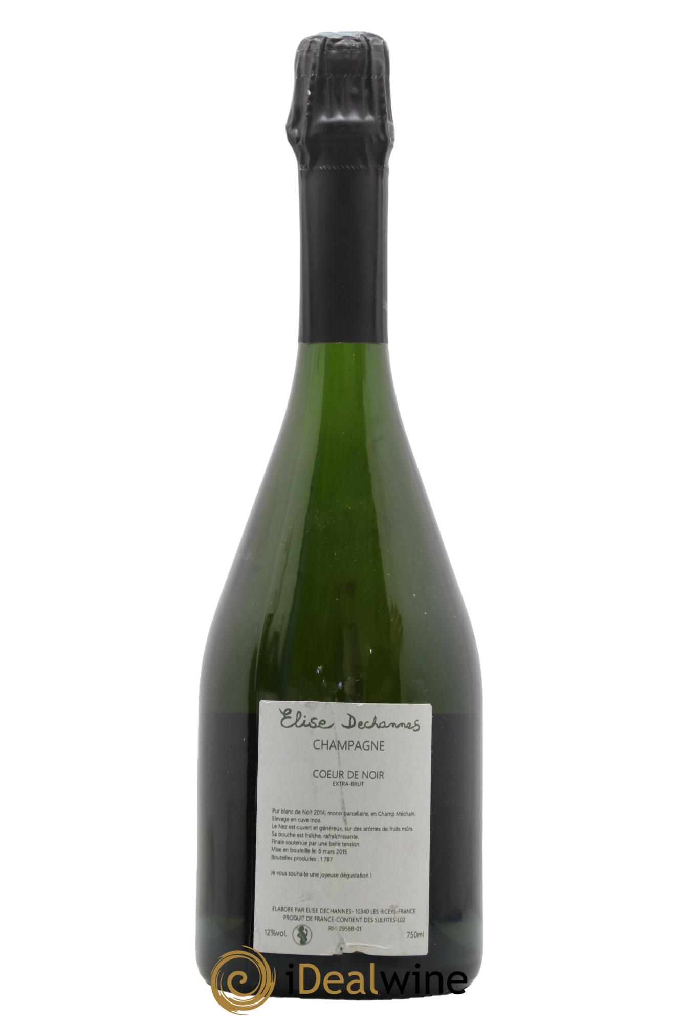 Coeur de Noir Extra Brut Elise Dechannes (Domaine) 2014 - Lot de 1 bouteille - 1