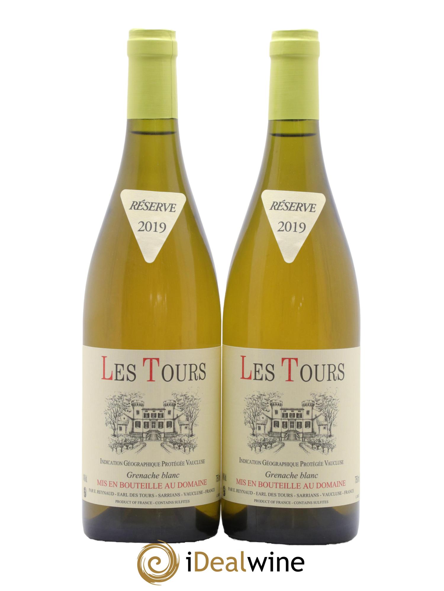 IGP Vaucluse (Vin de Pays de Vaucluse) Les Tours Grenache Blanc Emmanuel Reynaud 2019 - Lotto di 2 bottiglie - 0