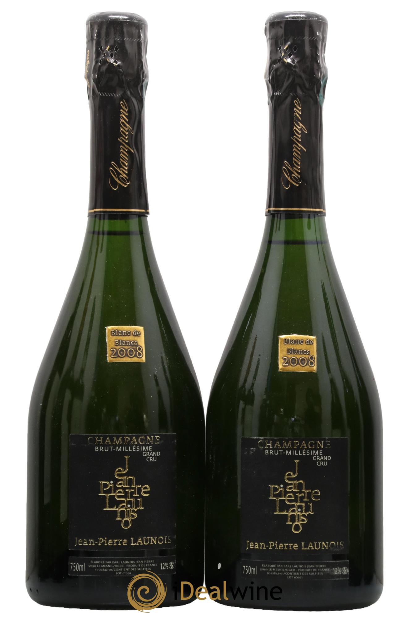 Champagne Blanc de Blancs Jean-Pierre Launois 2008 - Lot de 2 bouteilles - 0